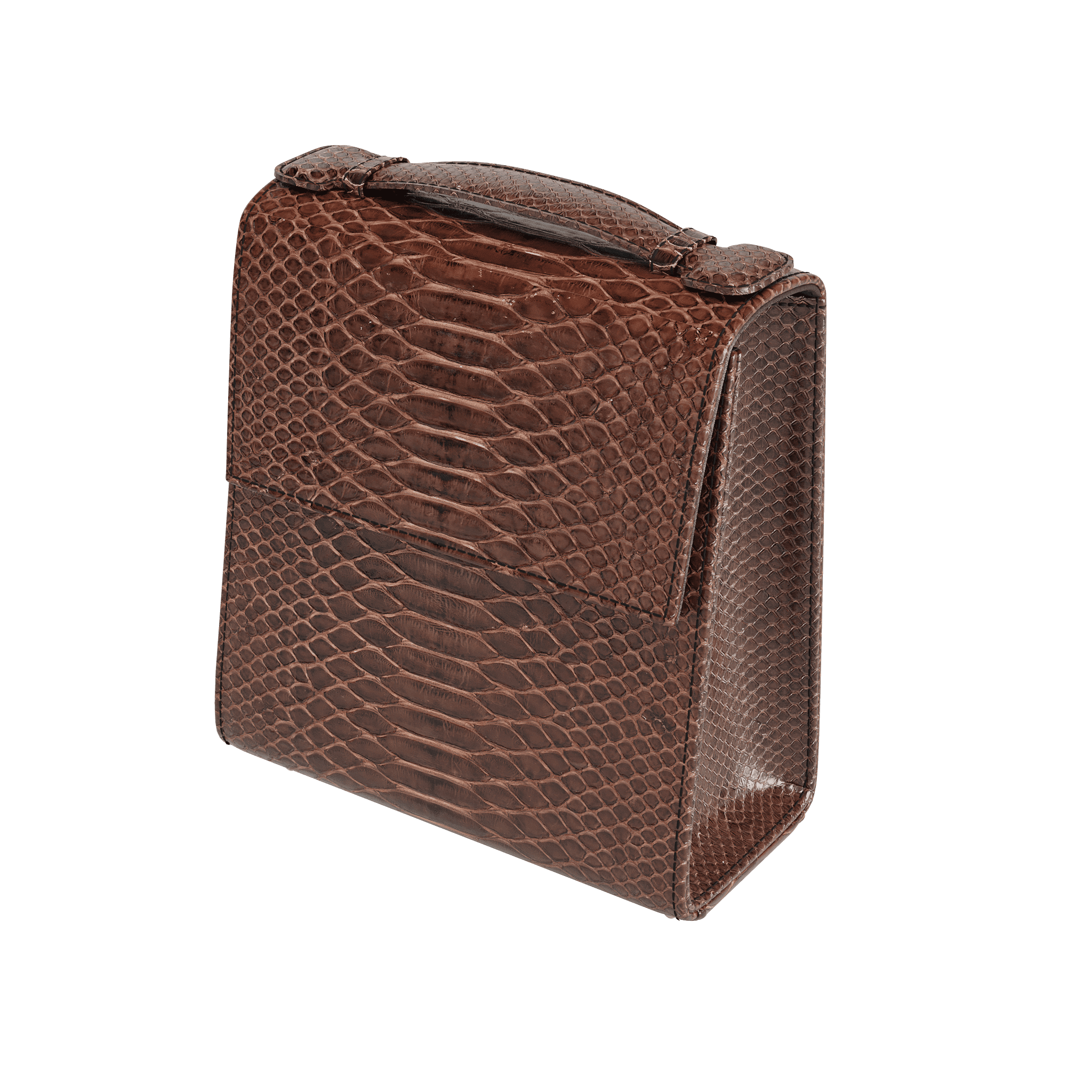Brown Python Box Bag