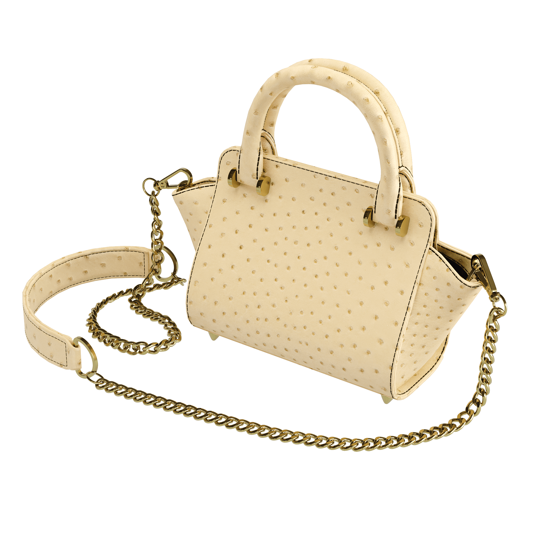 Luxury Wheat Ostrich Handbag
