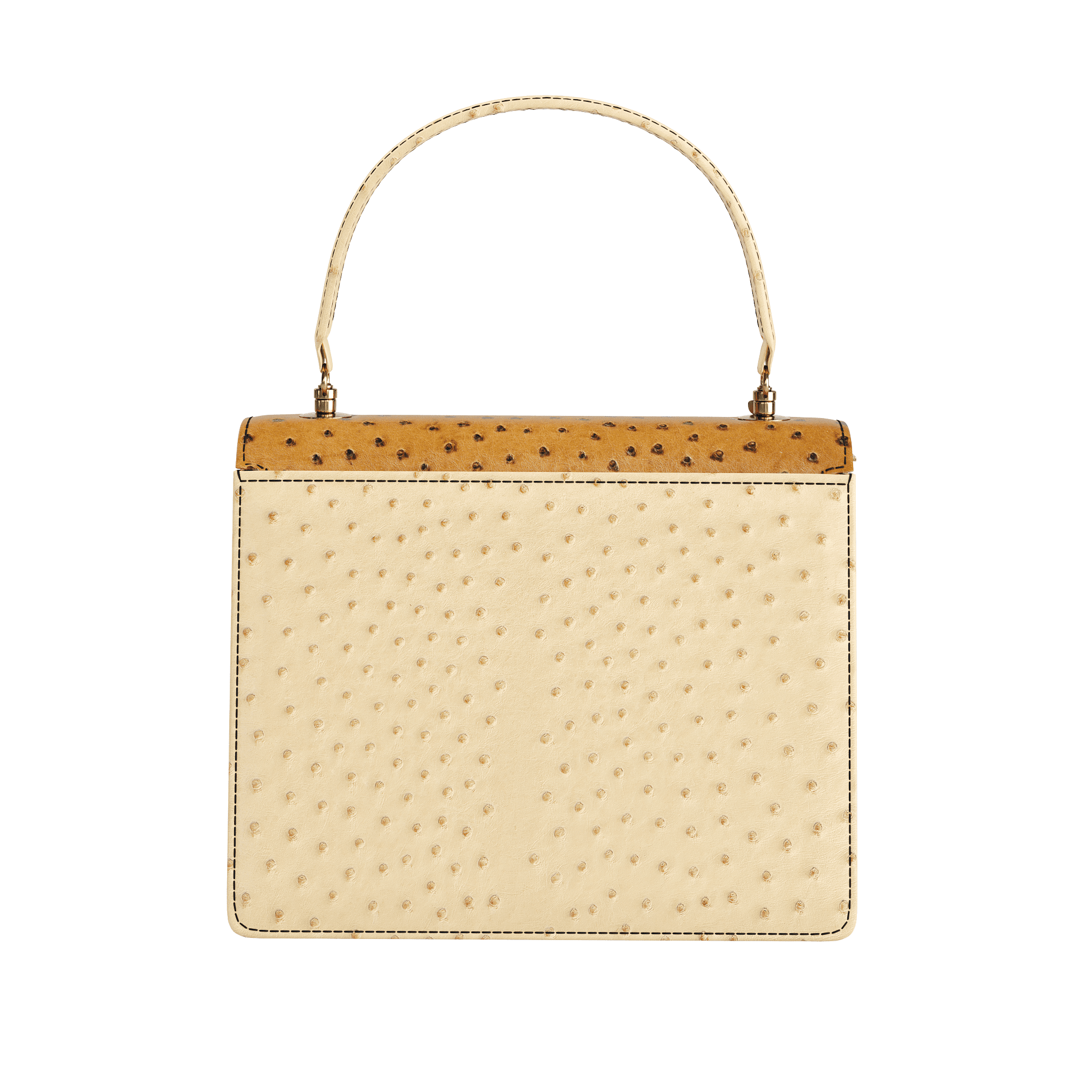Luxury Two Tone Ostrich Handbag With Modern Style