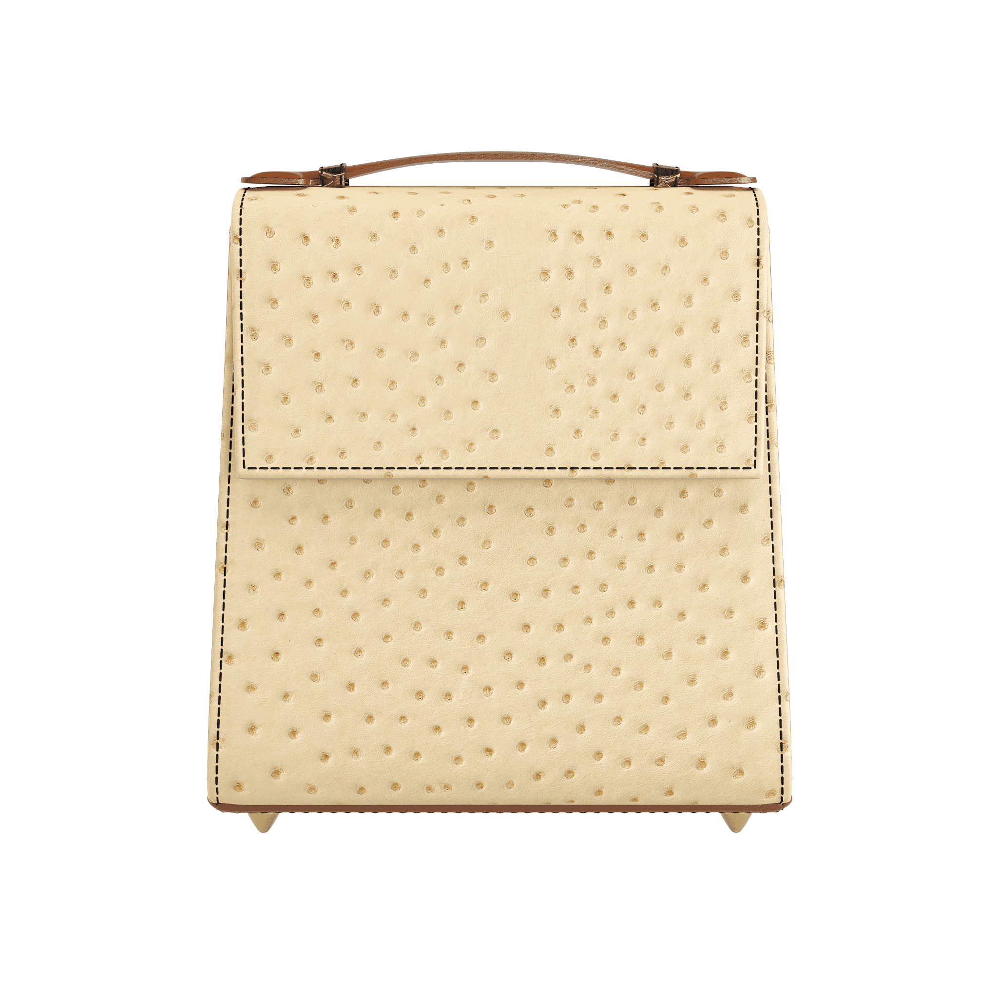 Light Wheat Ostrich Box Bag
