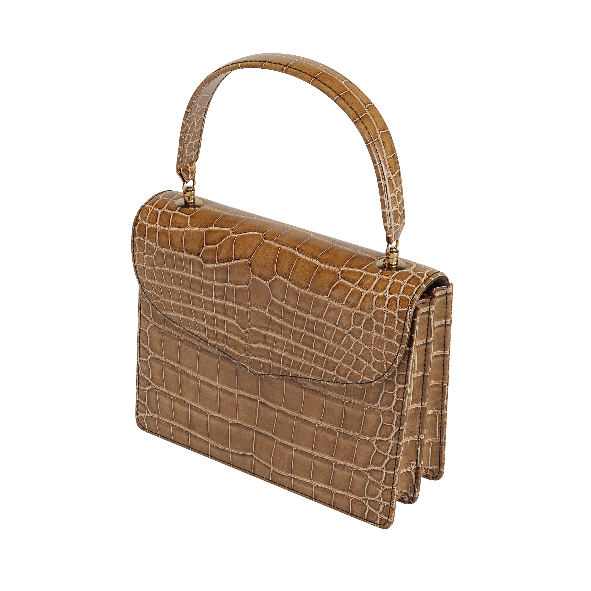 Luxury Brown Authentic Alligator Handbag