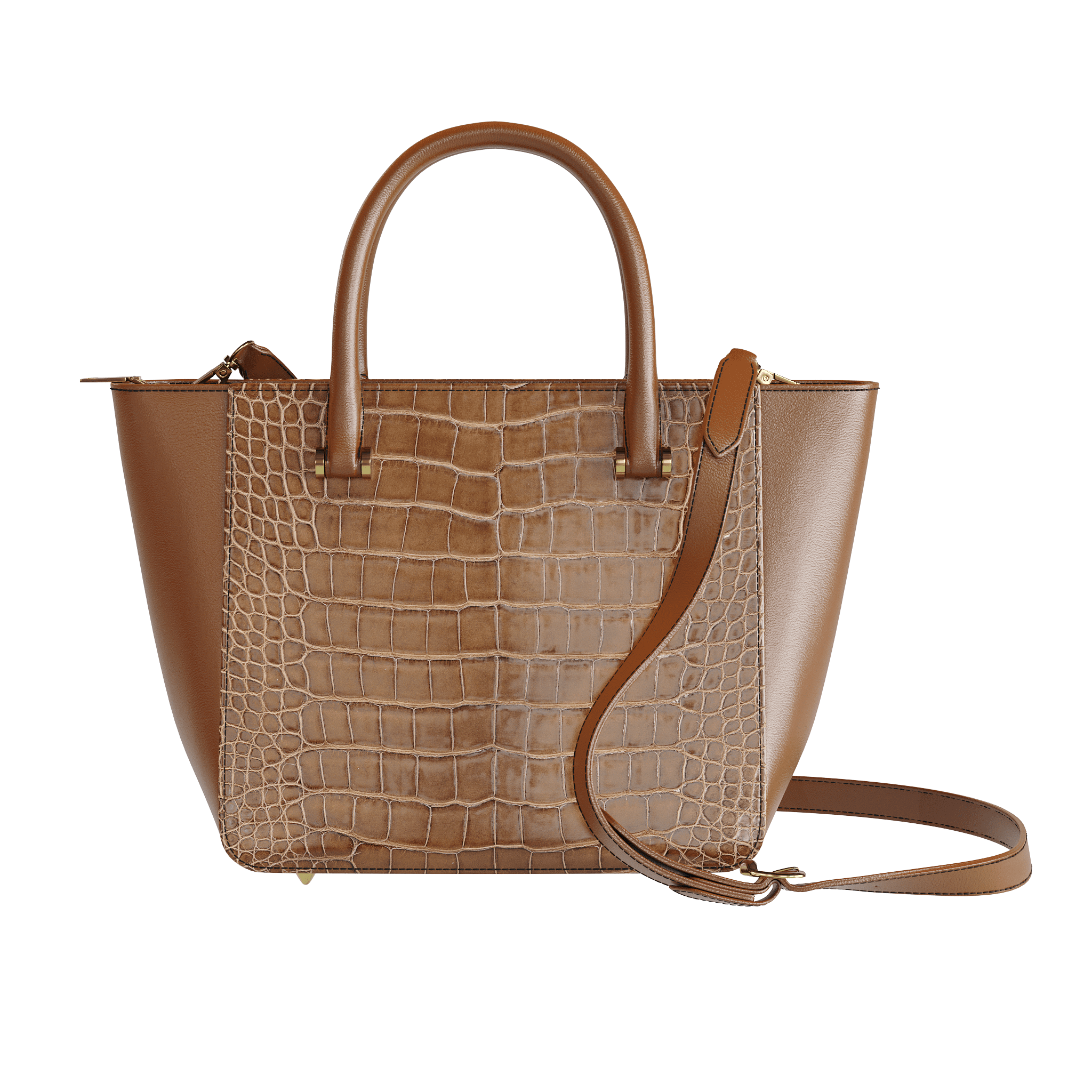 Authentic Alligator Tote With Rich Chocolate Accents - Zelli Handbags