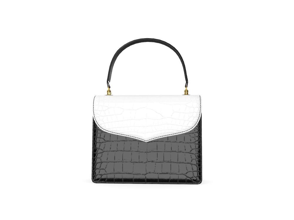 Authentic Black & White Luxury Alligator Handbag - Zelli Handbags