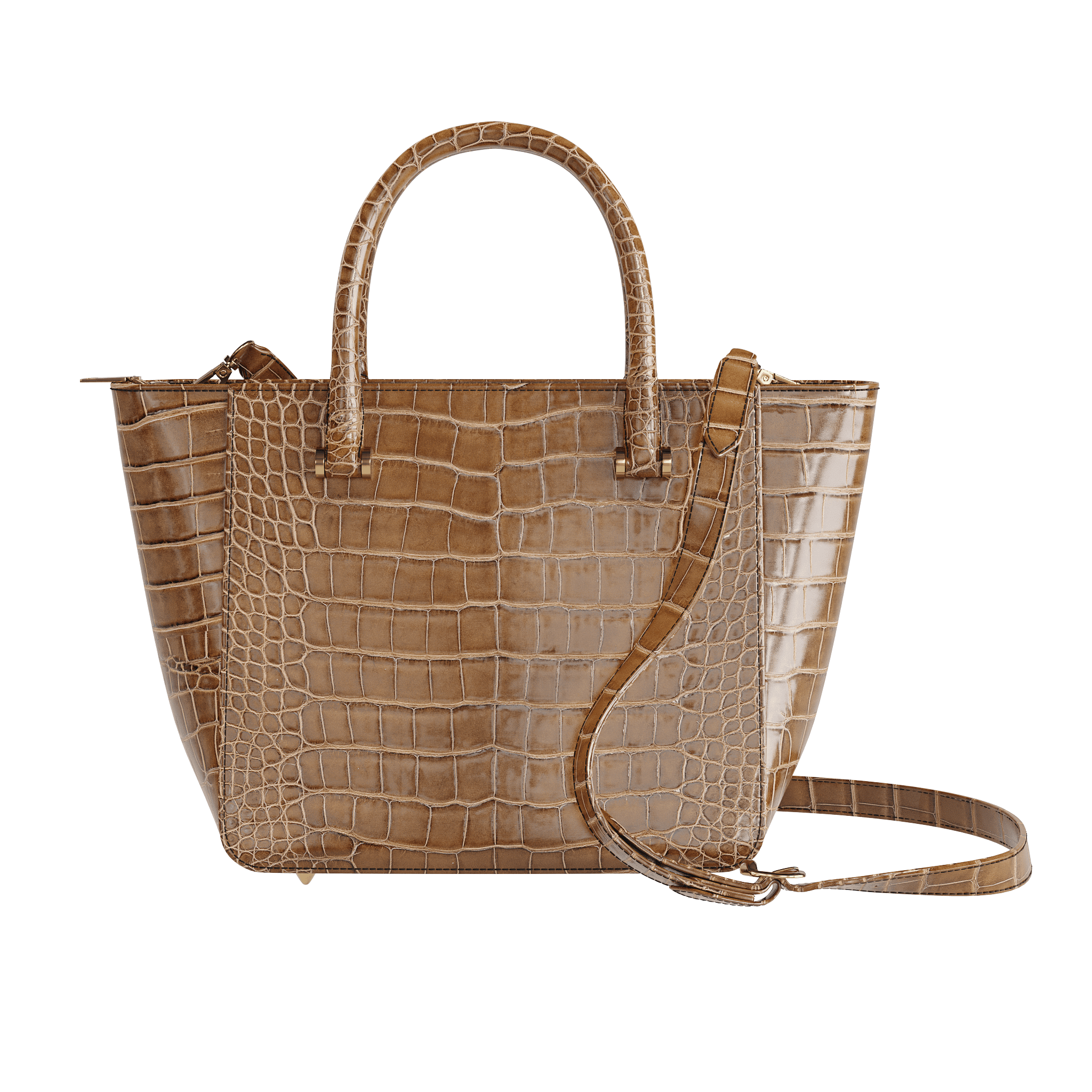 Authentic Brown Alligator Luxury Tote - Zelli Handbags