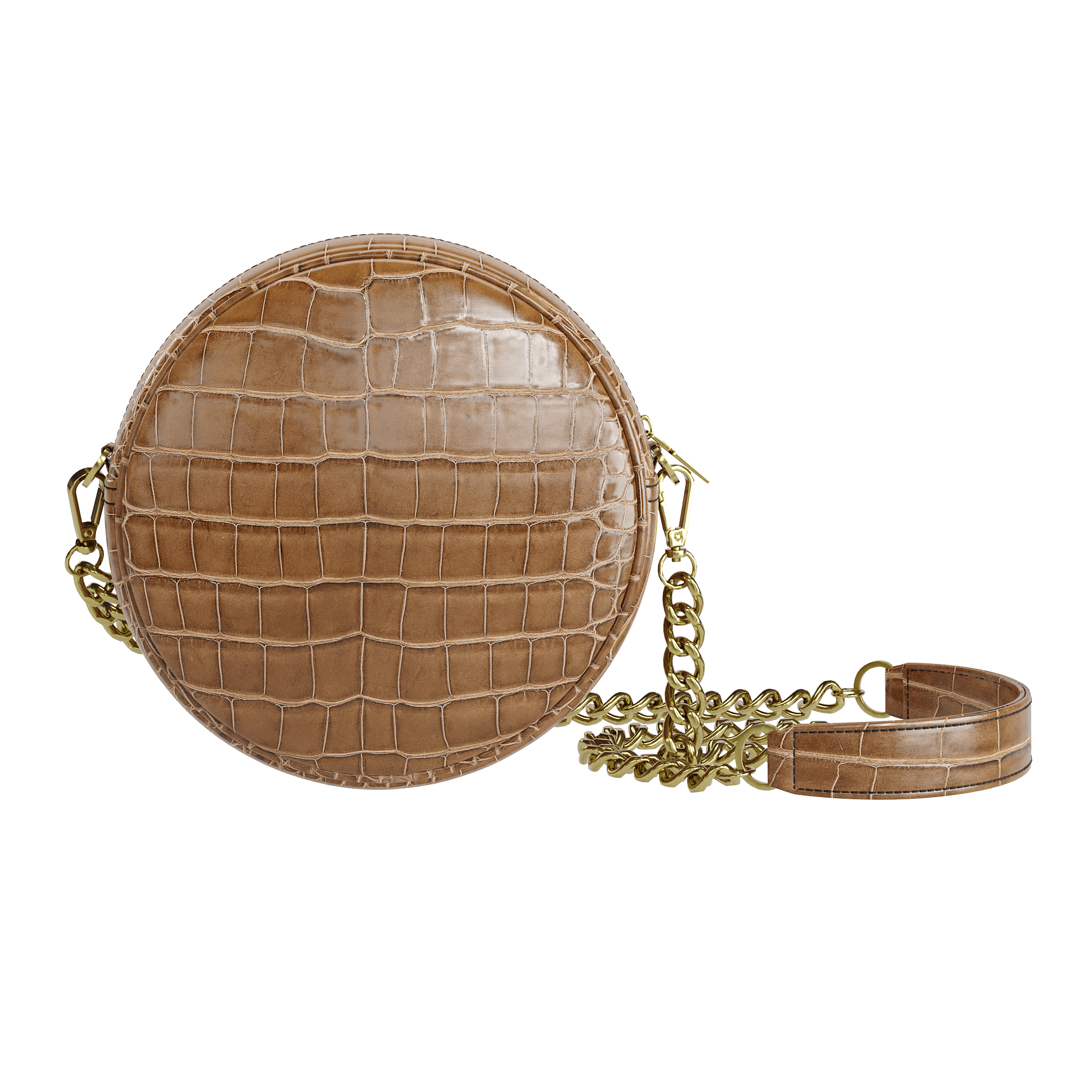 Authentic Cafe Brown Alligator Canteen Bag - Zelli Handbags