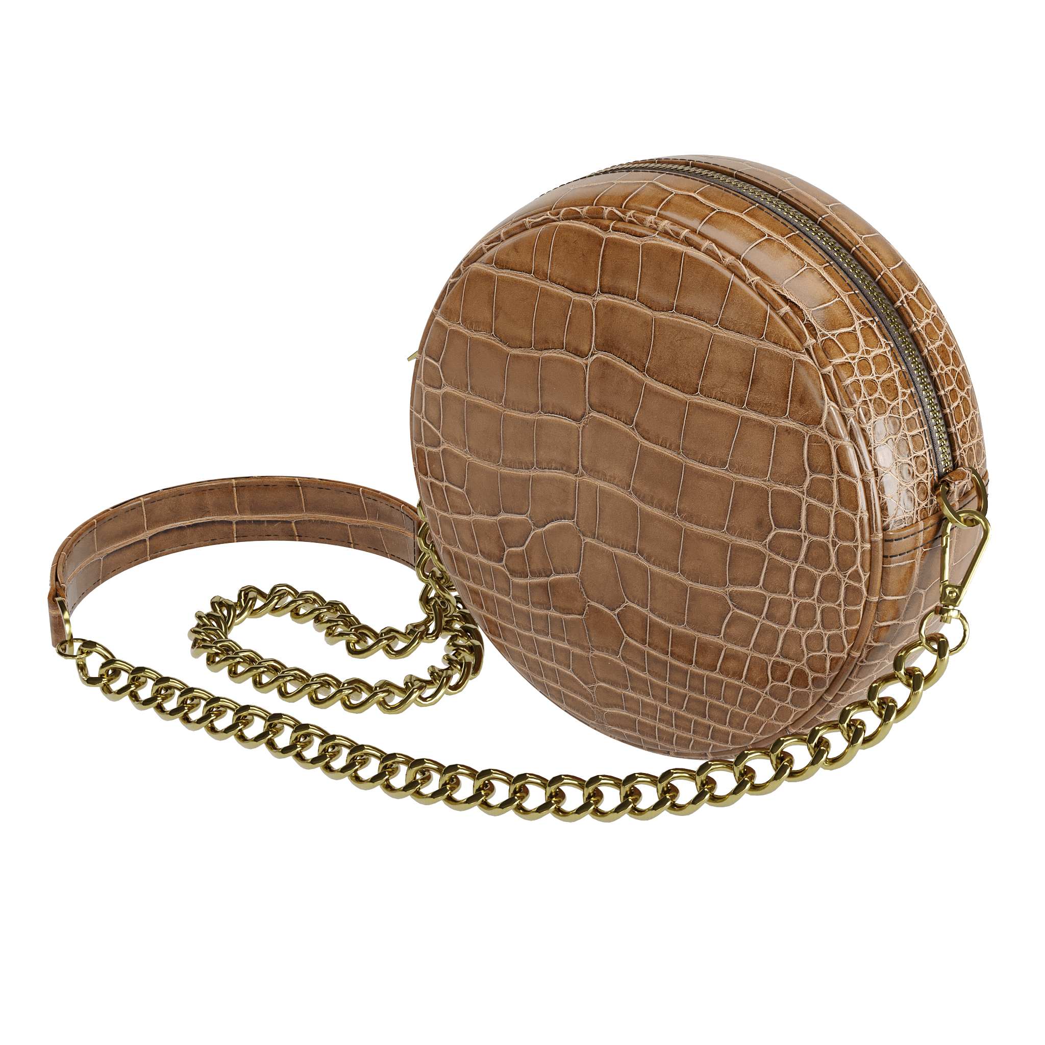 Authentic Cafe Brown Alligator Canteen Bag - Zelli Handbags