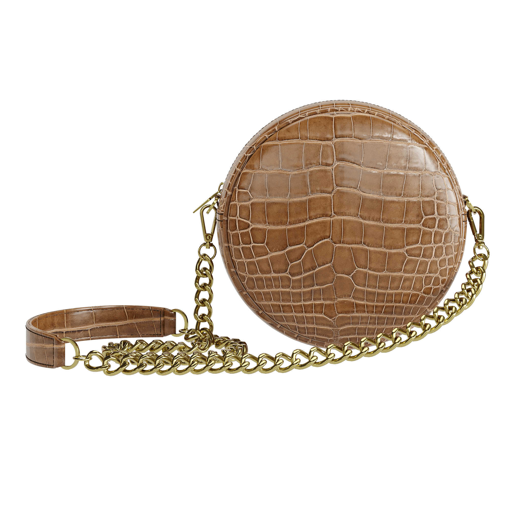 Authentic Cafe Brown Alligator Canteen Bag - Zelli Handbags