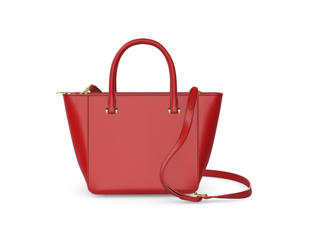 Bright Red Veggie Tanned Designer Tote - Zelli Handbags