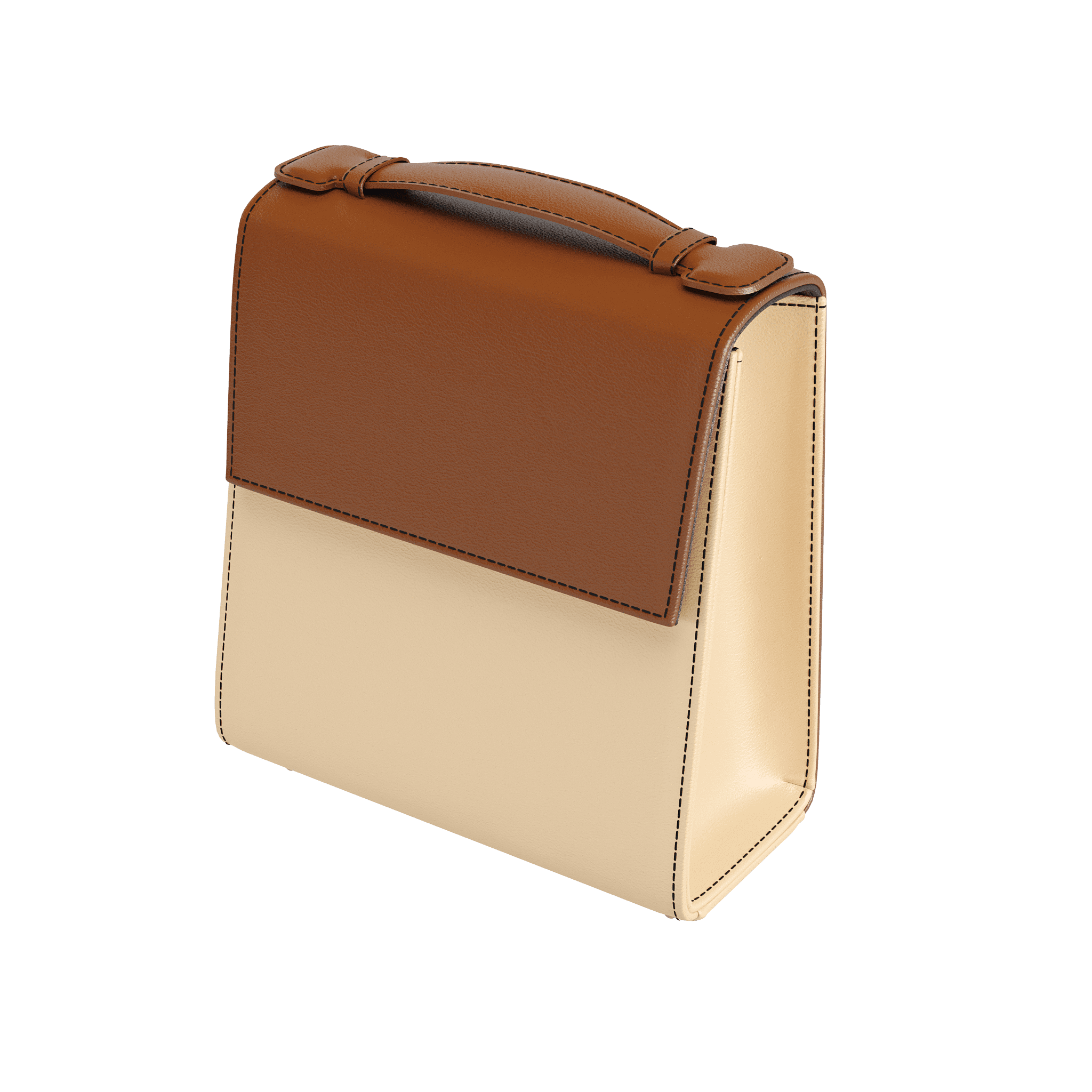 Brown Box Bag With Natural Veggie Tanned Accents - Zelli Handbags