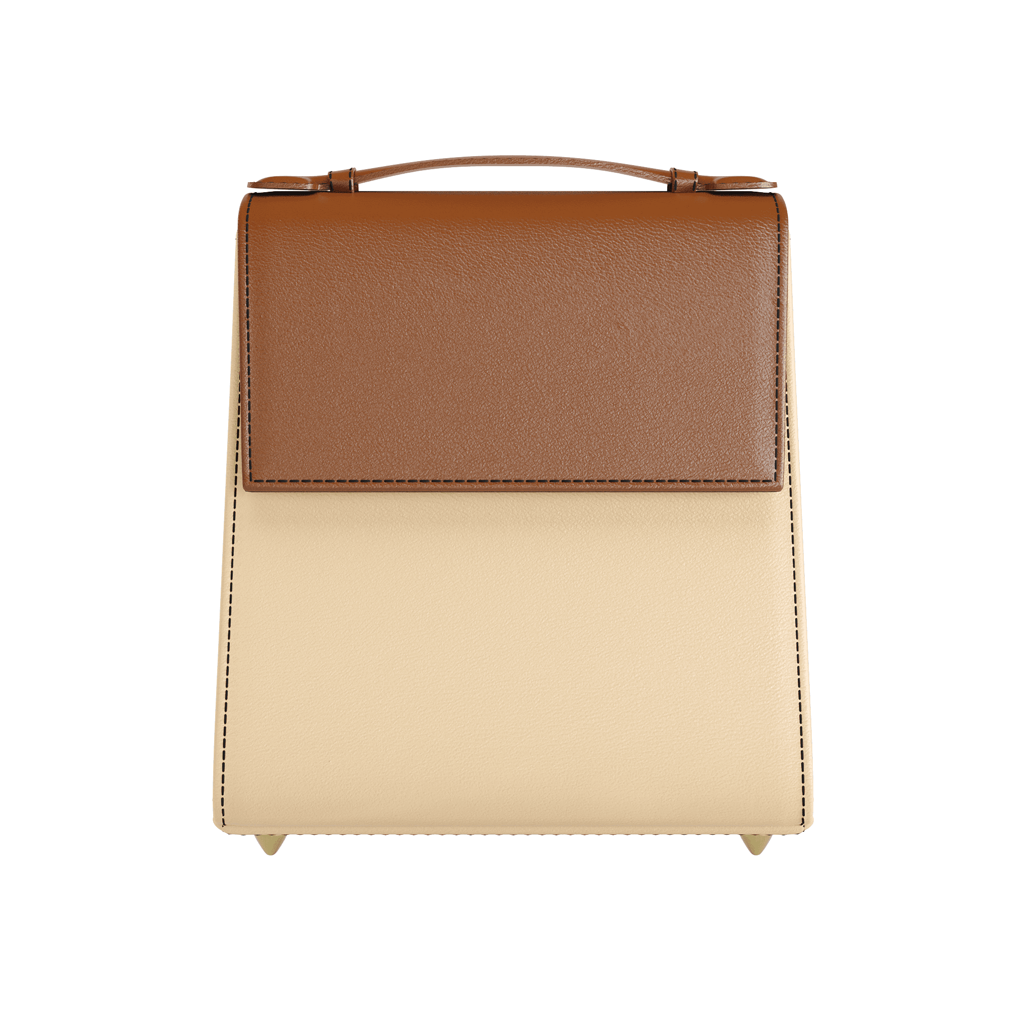 Brown Box Bag With Natural Veggie Tanned Accents - Zelli Handbags