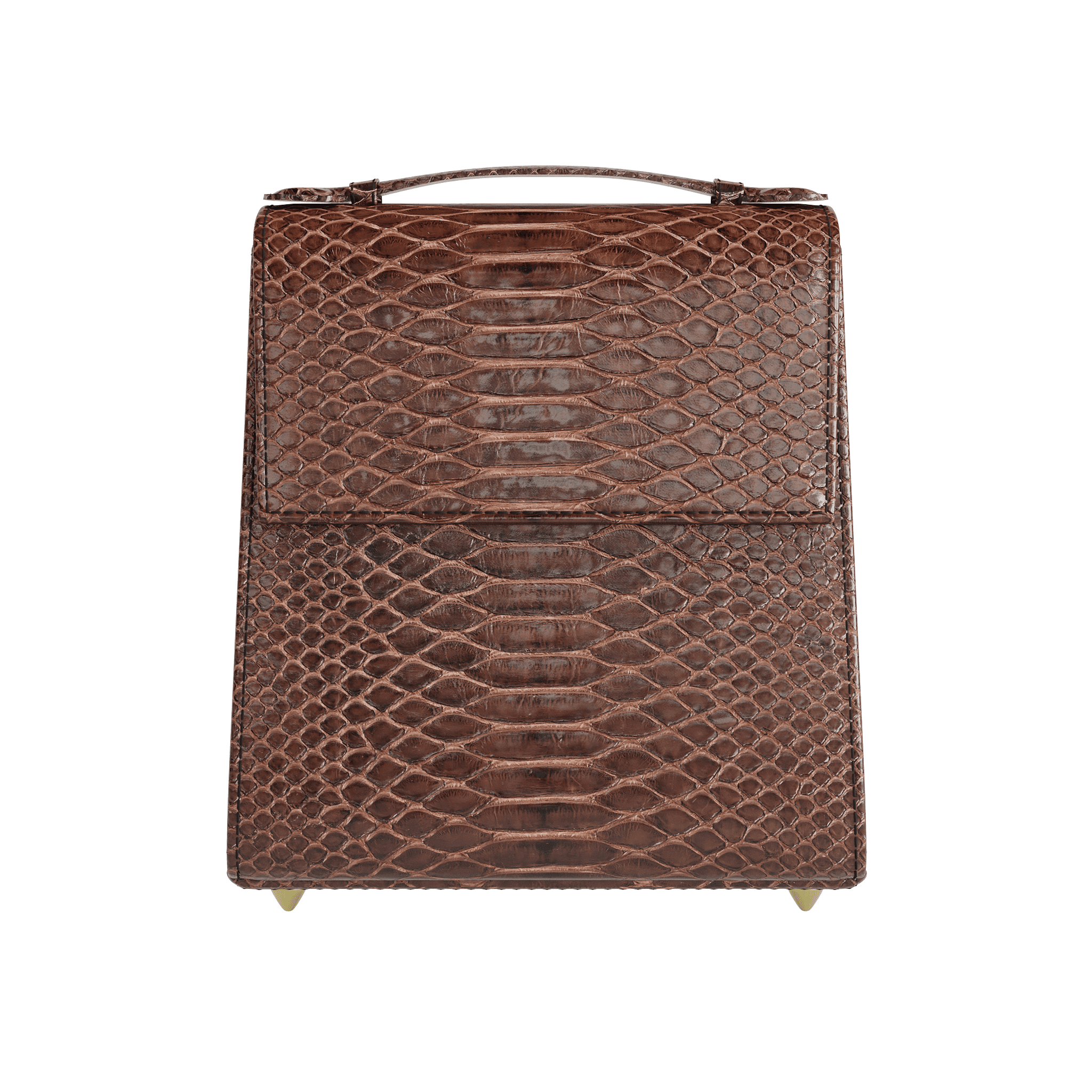 Brown Python Box Bag - Zelli Handbags