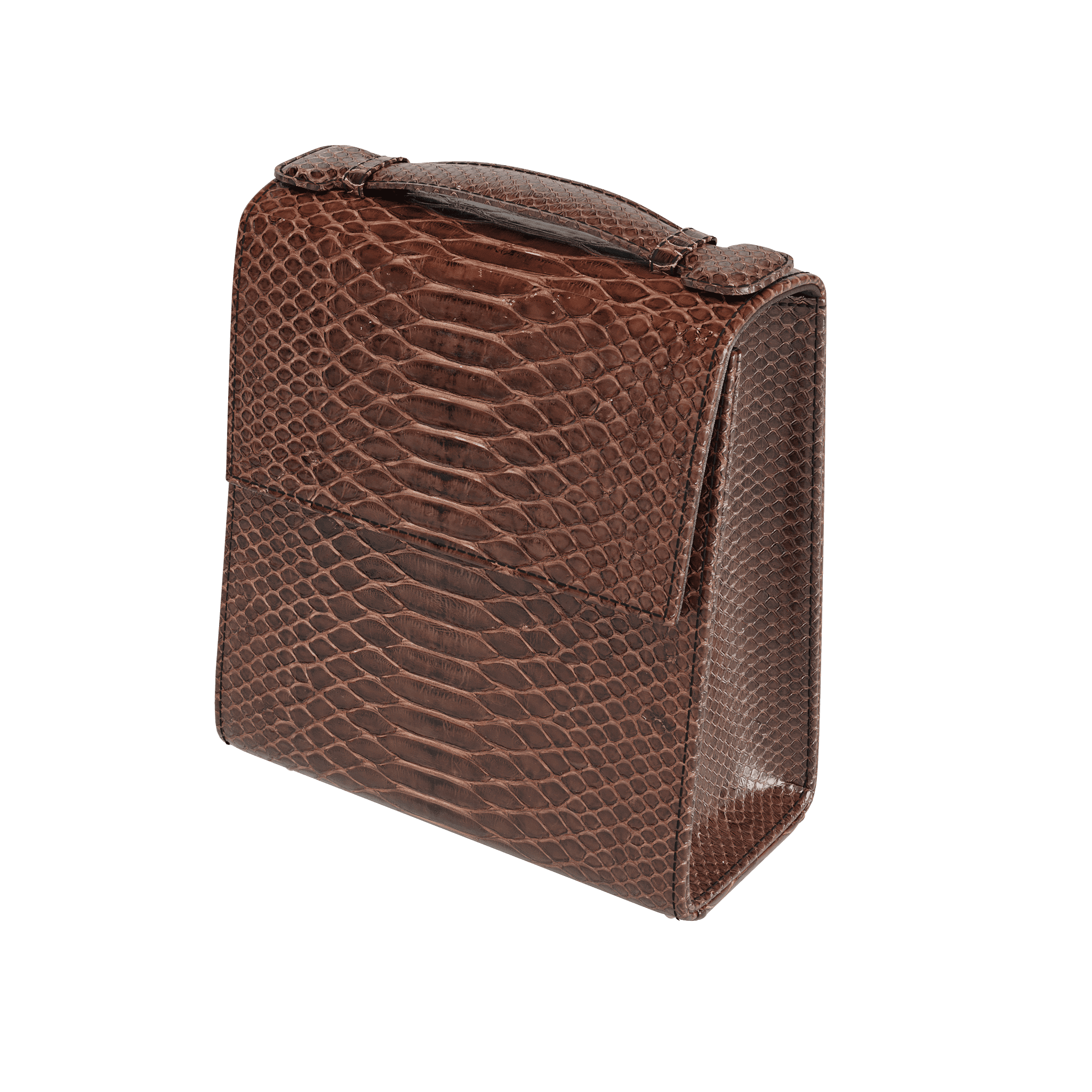 Brown Python Box Bag - Zelli Handbags