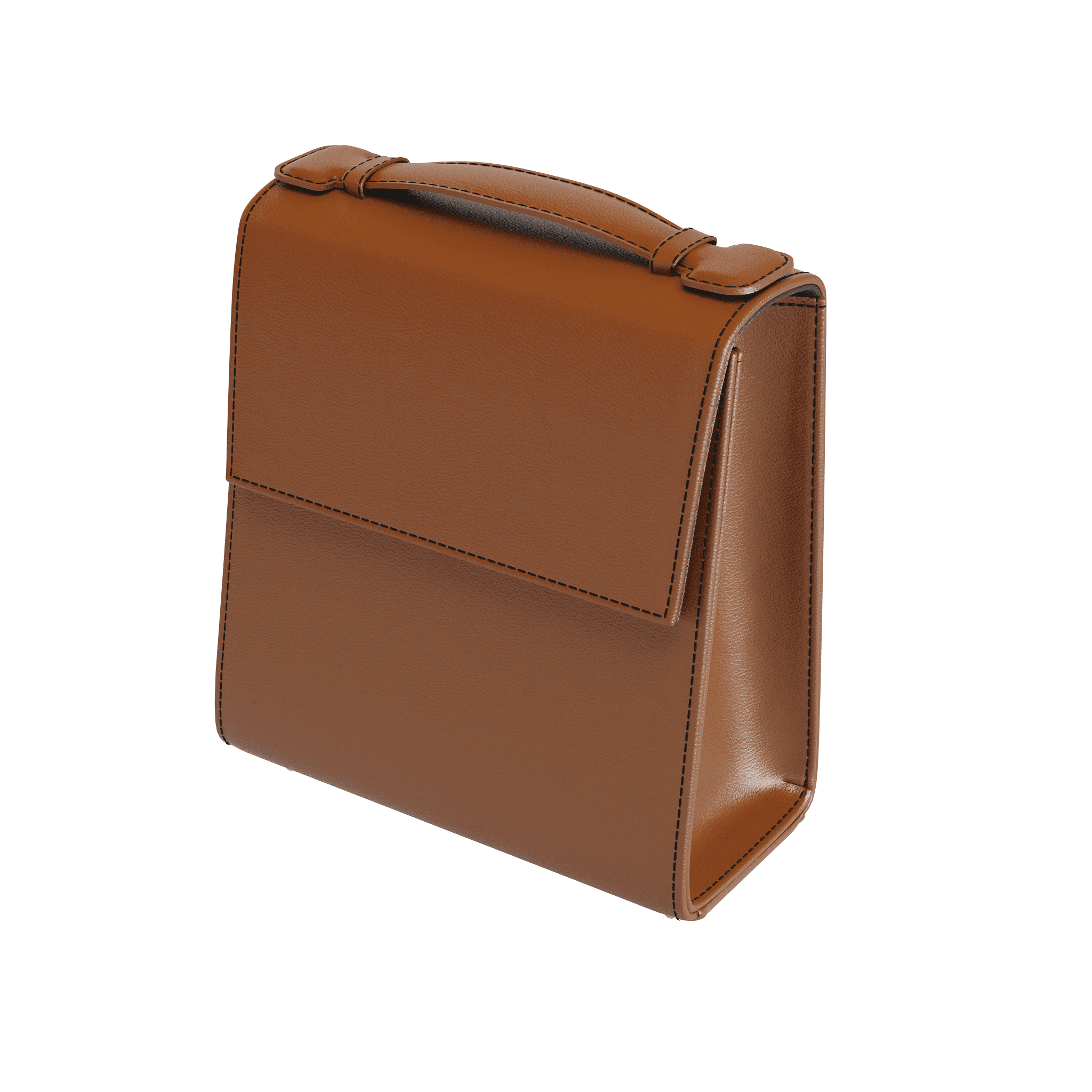 Classic Brown Veggie Tanned Box Bag - Zelli Handbags