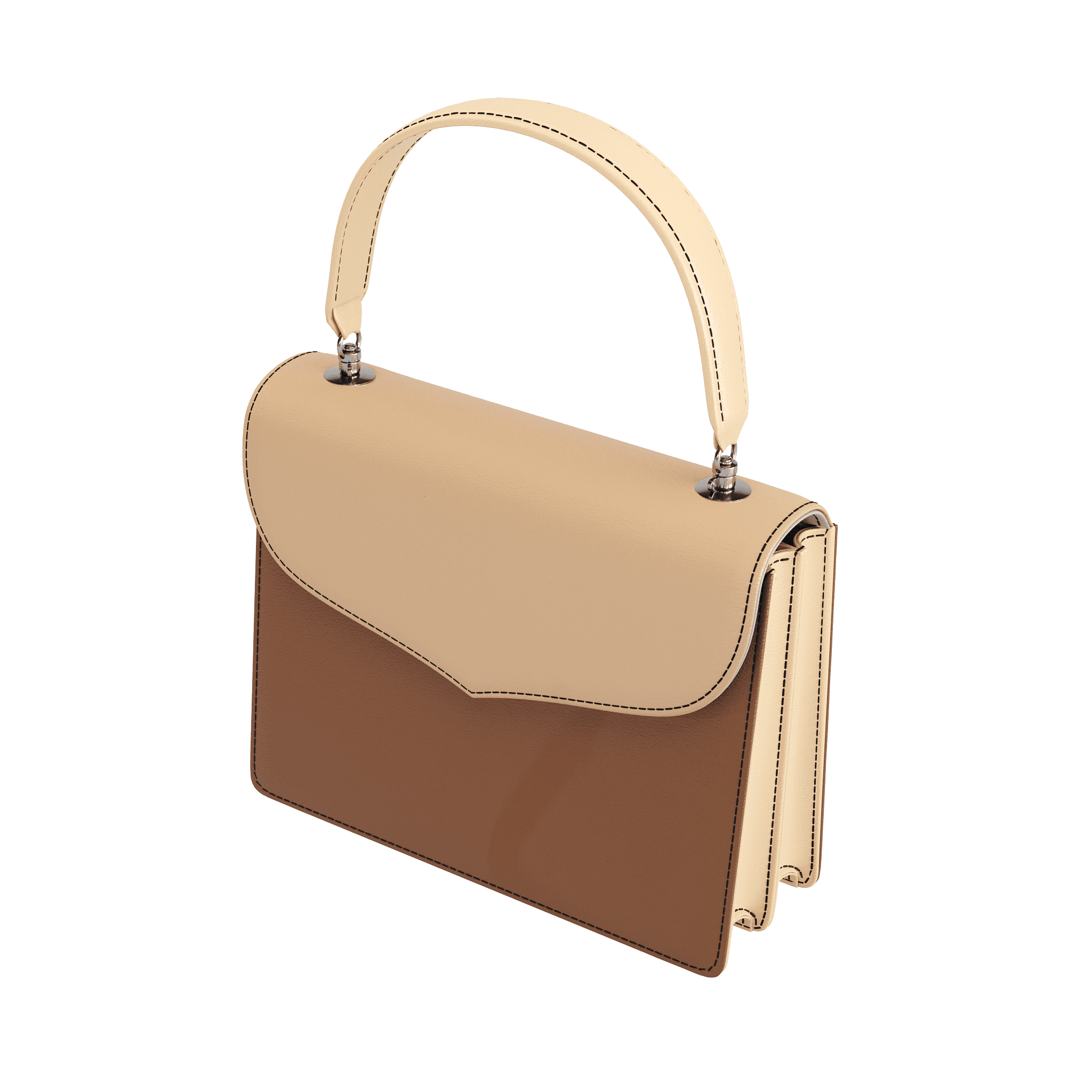 Classic Handbag In Three Tone Vachetta Leather - Zelli Handbags