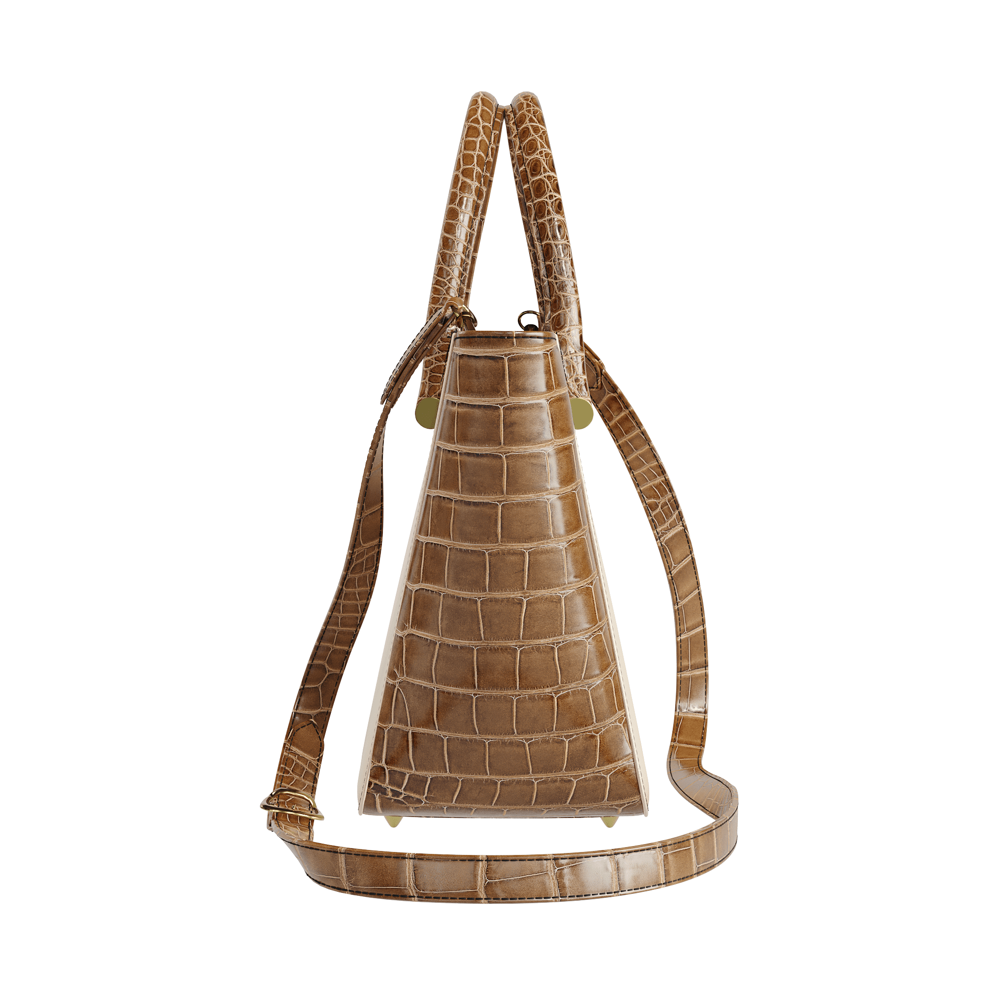 Cream Tone Tote With Brilliant Alligator Accents - Zelli Handbags