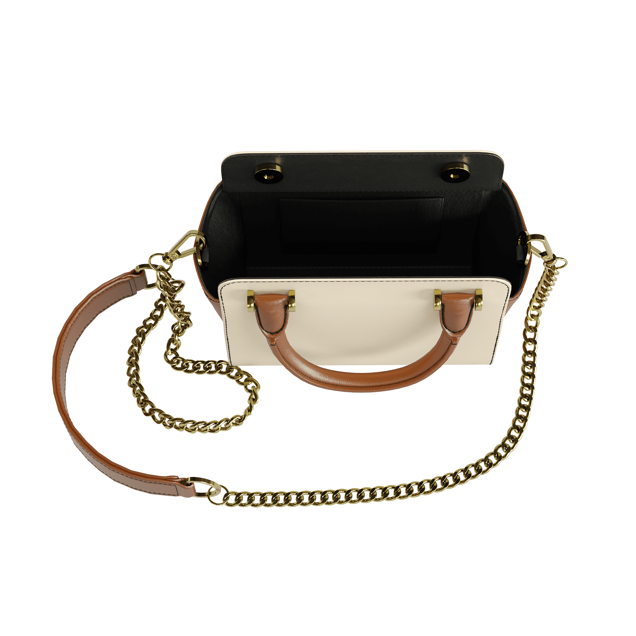 Cream Veggie Tanned Handbag With Dark Brown Accents - Zelli Handbags