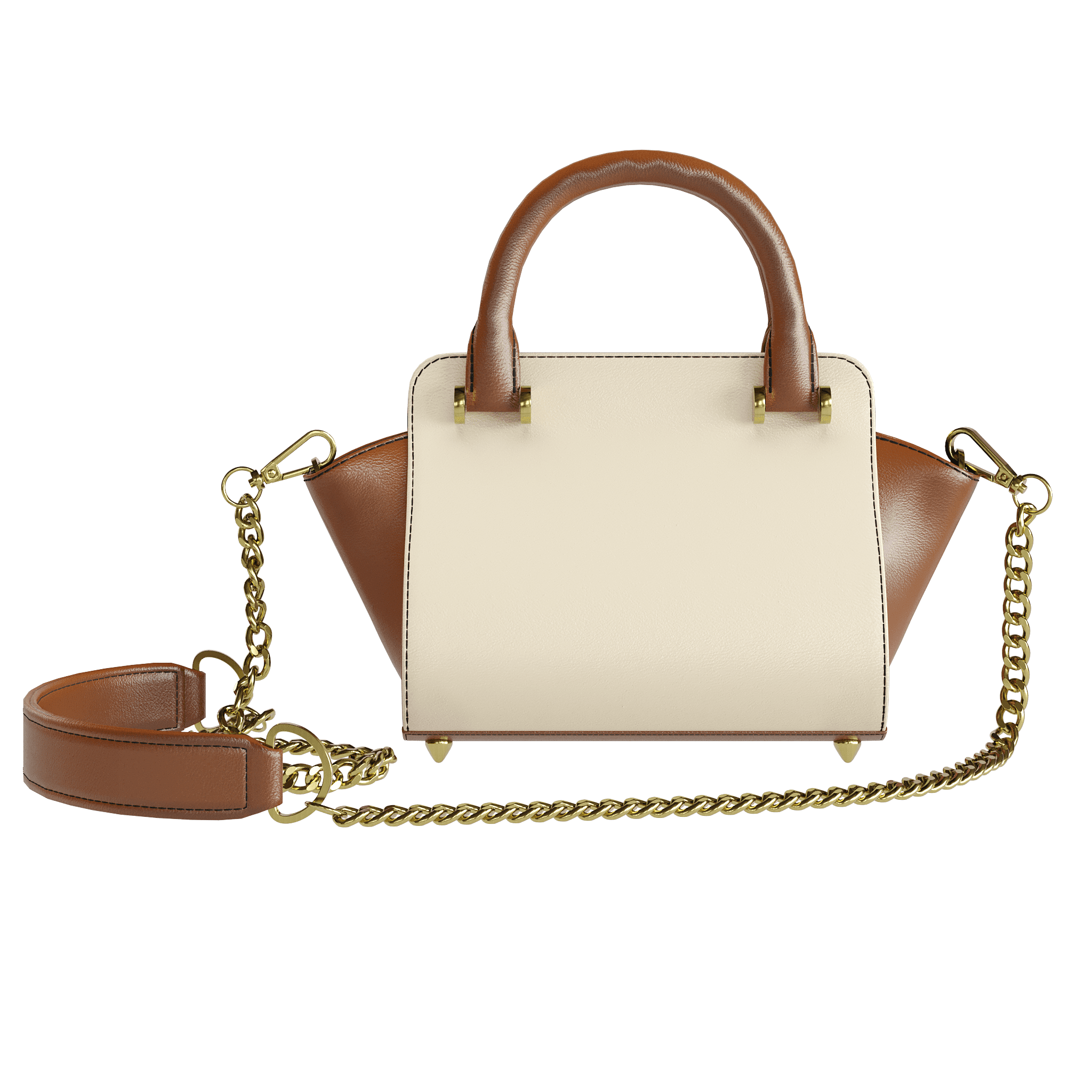 Cream Veggie Tanned Handbag With Dark Brown Accents - Zelli Handbags