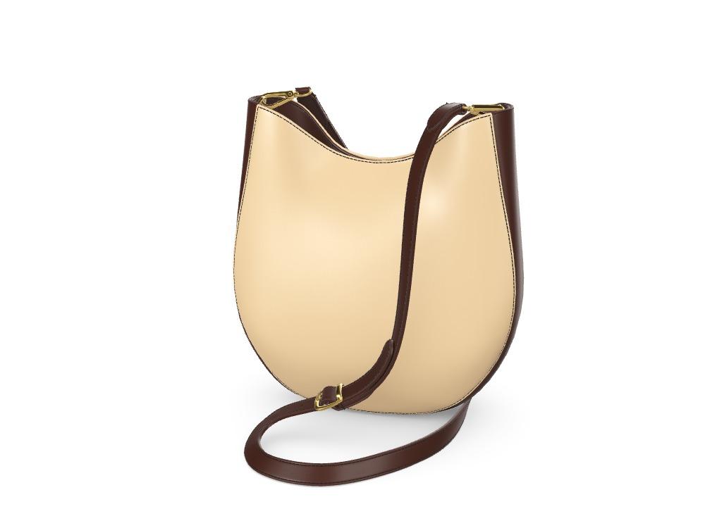 Crossbody Satchel in Natural and Havana Vachetta - Zelli Handbags