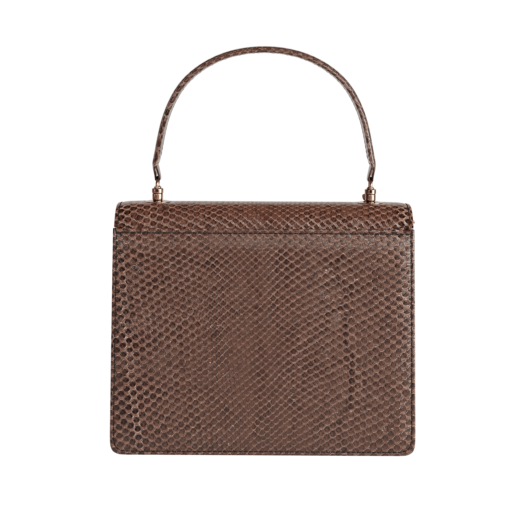 Dark Brown Fine Python Scale Handbag - Zelli Handbags