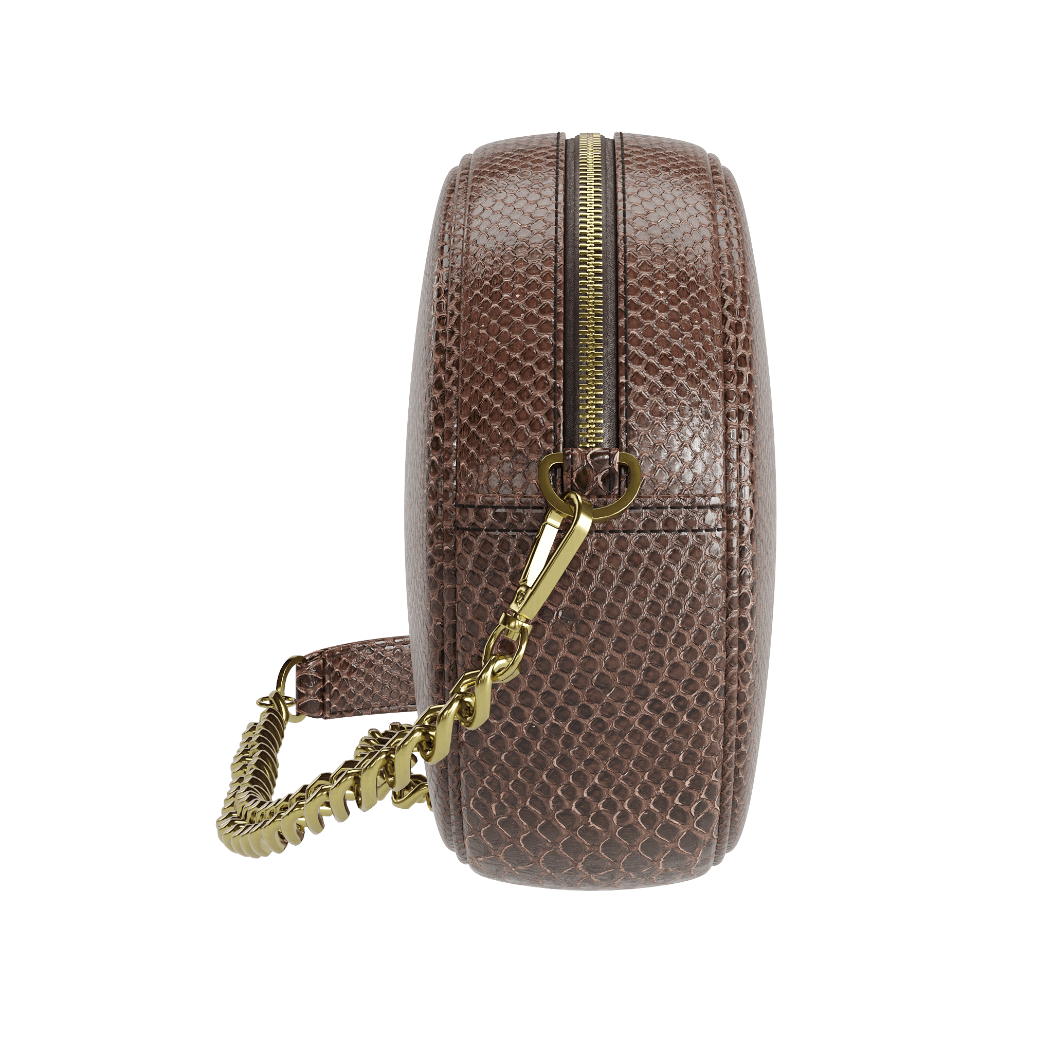 Fine Brown Scale Python Canteen Bag - Zelli Handbags