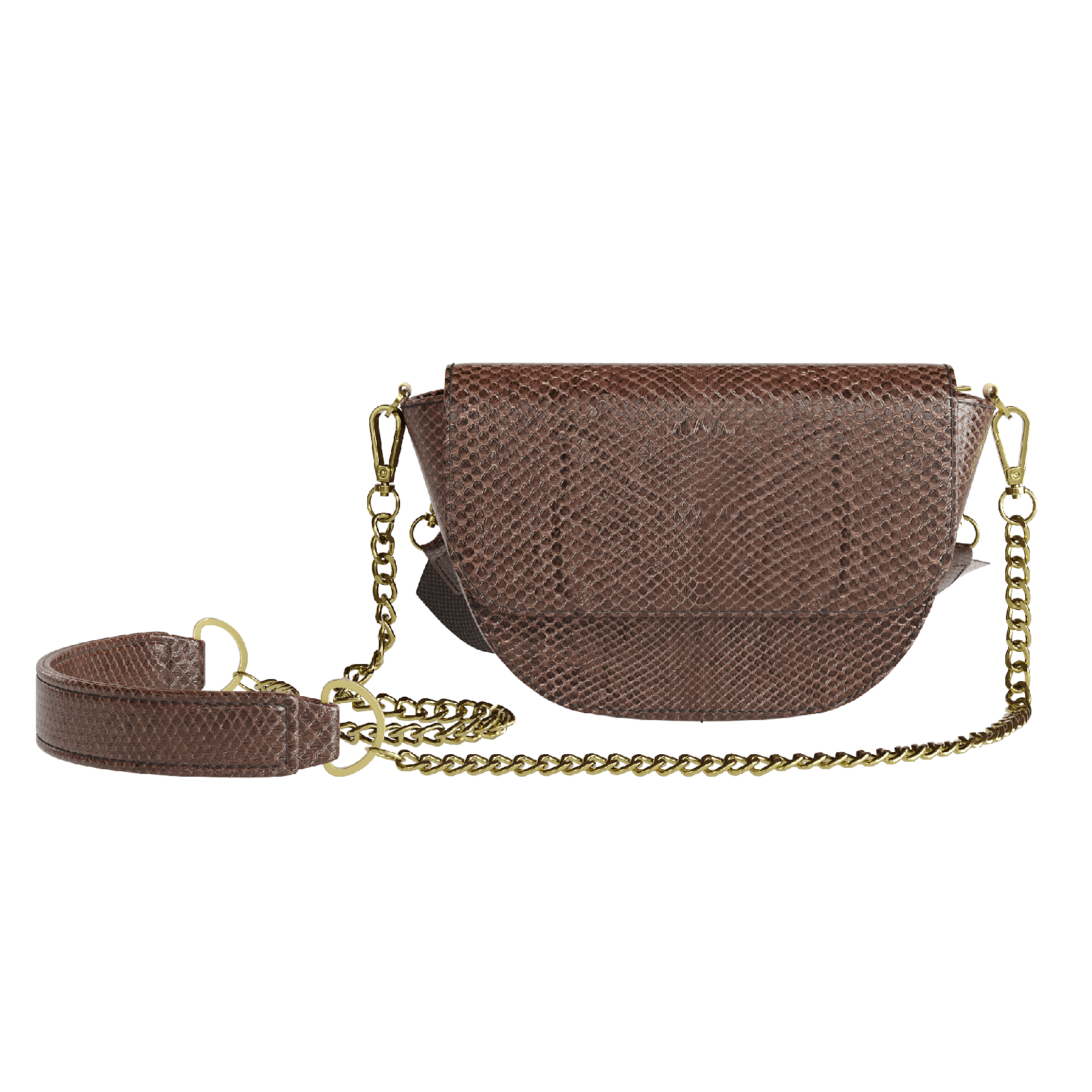 Fine Scale Brown Python Hip Bag - Zelli Handbags