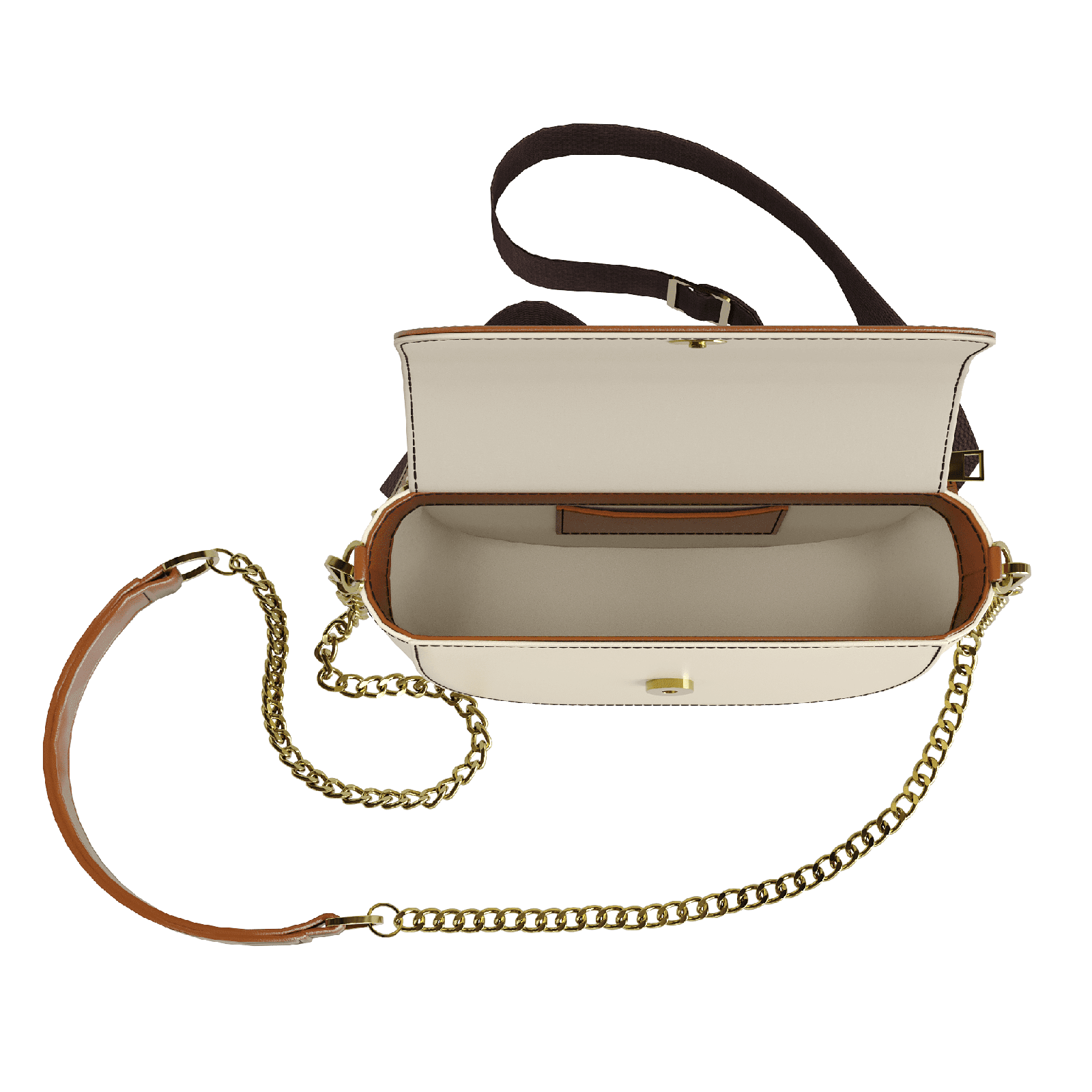 Havana Brown Hip Bag With Cream Vachetta Body - Zelli Handbags