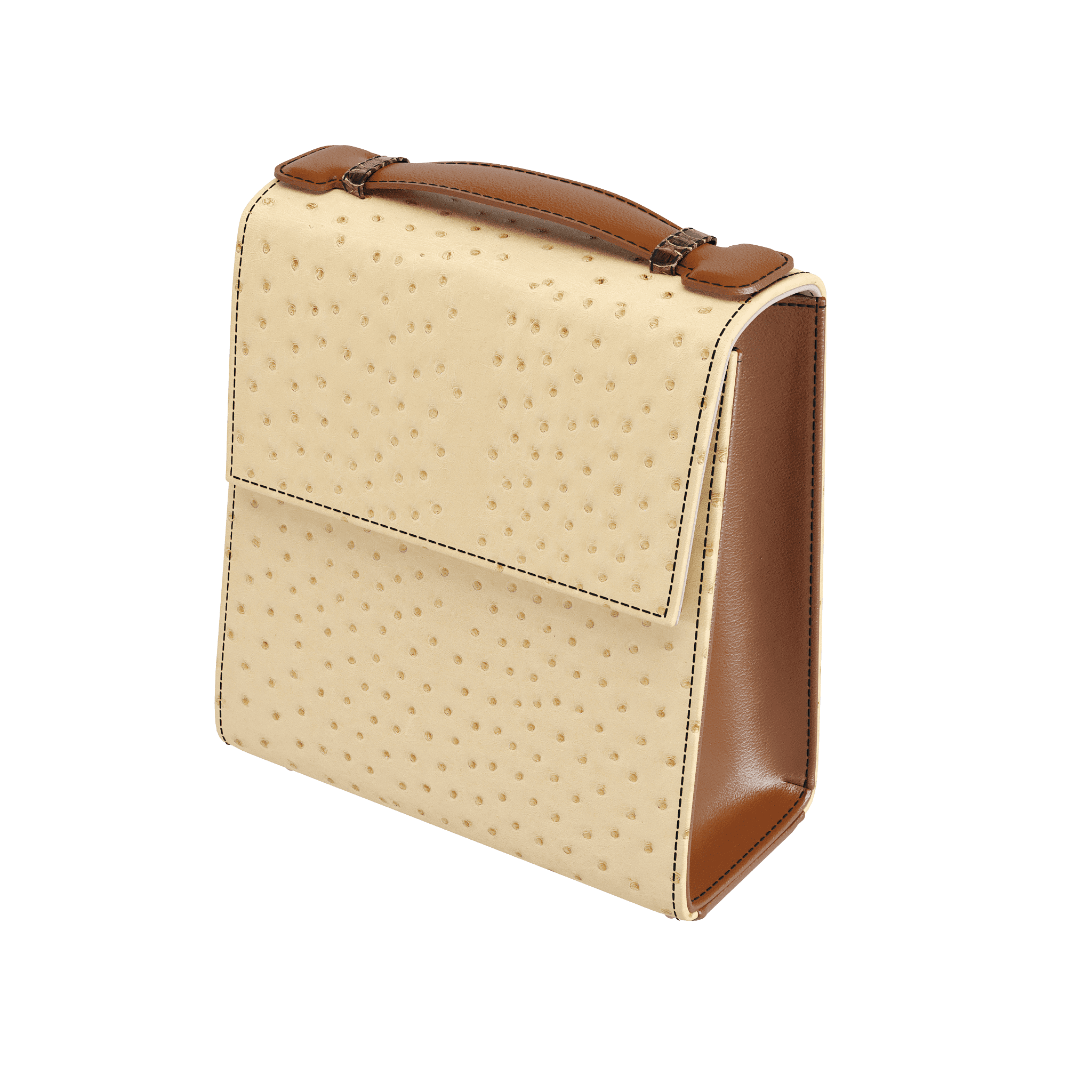 Light Wheat Ostrich Box Bag - Zelli Handbags