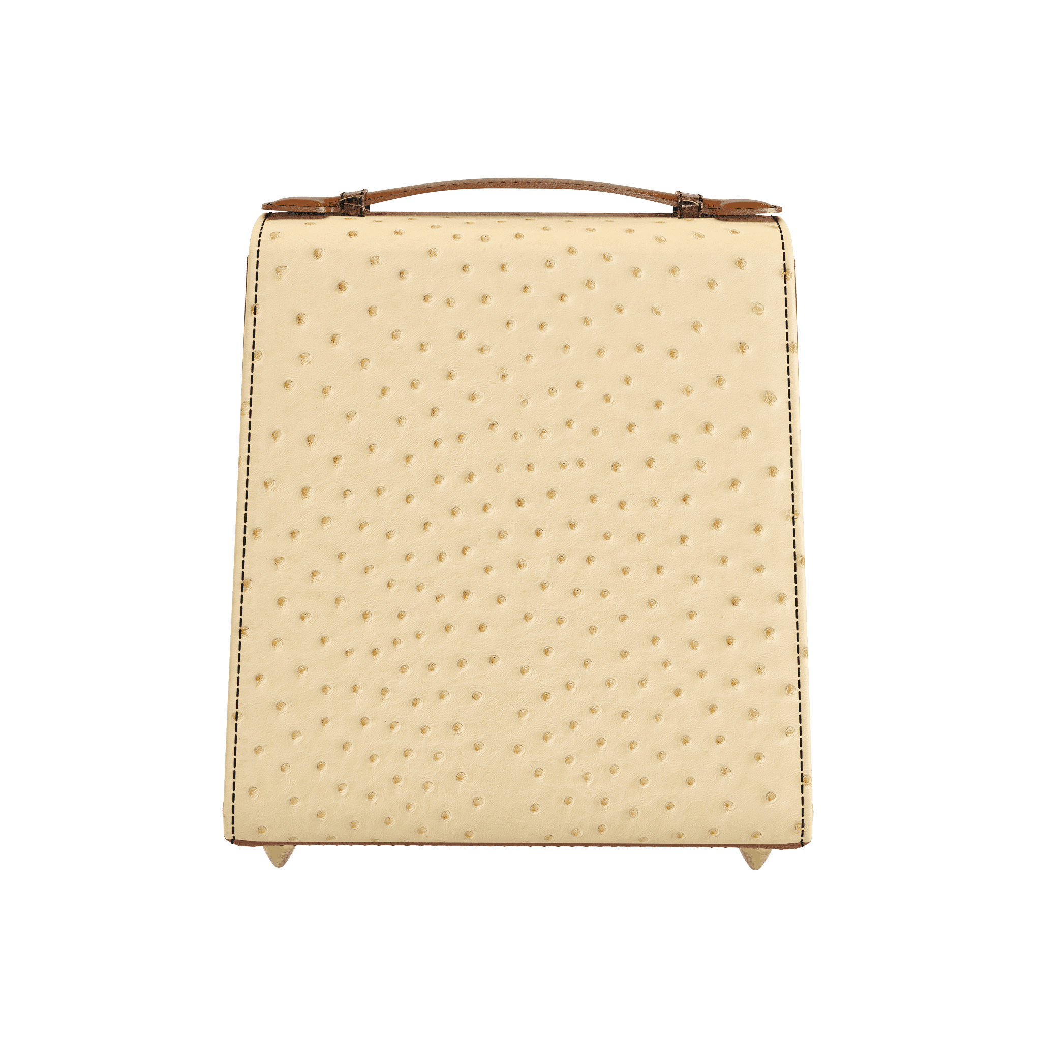 Light Wheat Ostrich Box Bag - Zelli Handbags