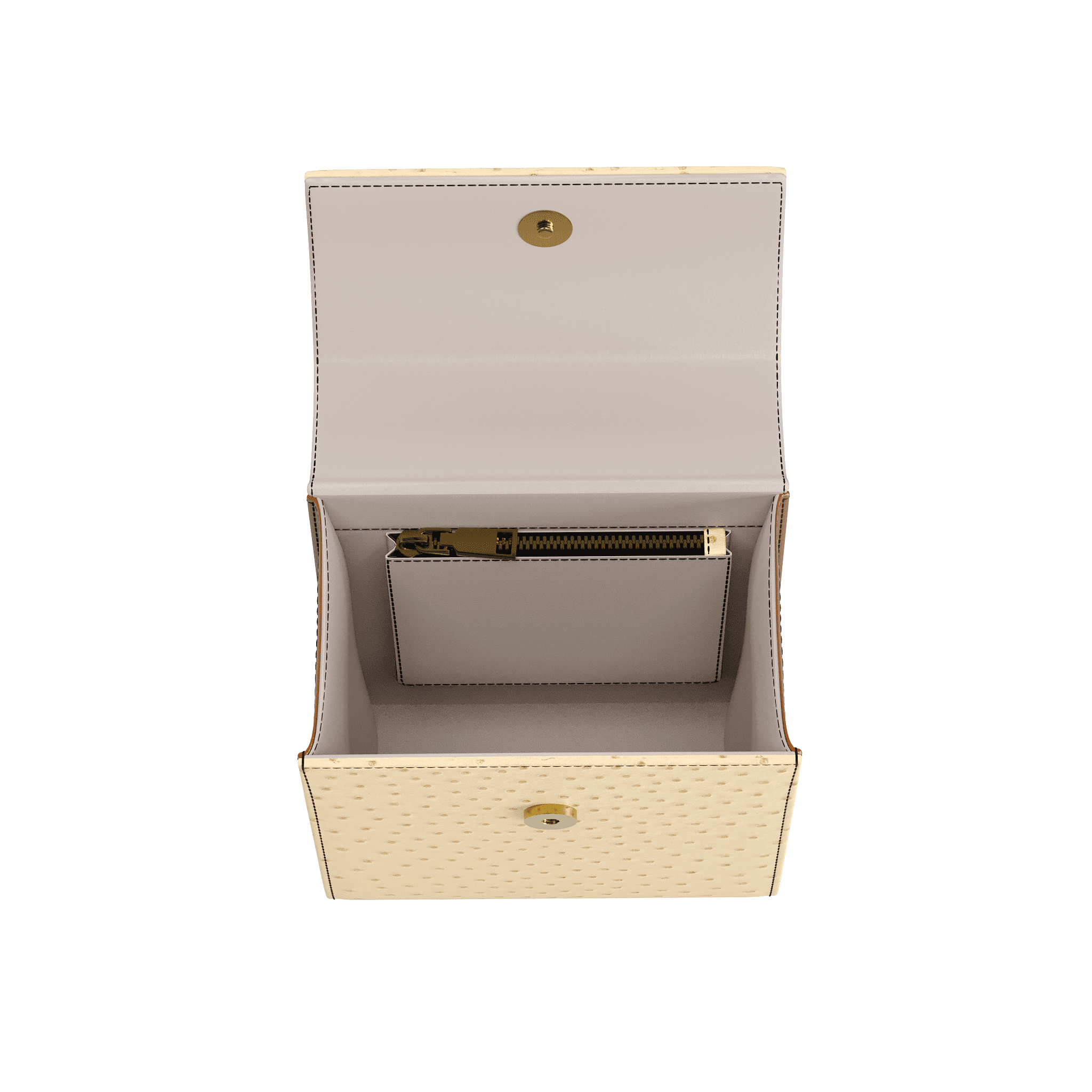 Light Wheat Ostrich Box Bag - Zelli Handbags