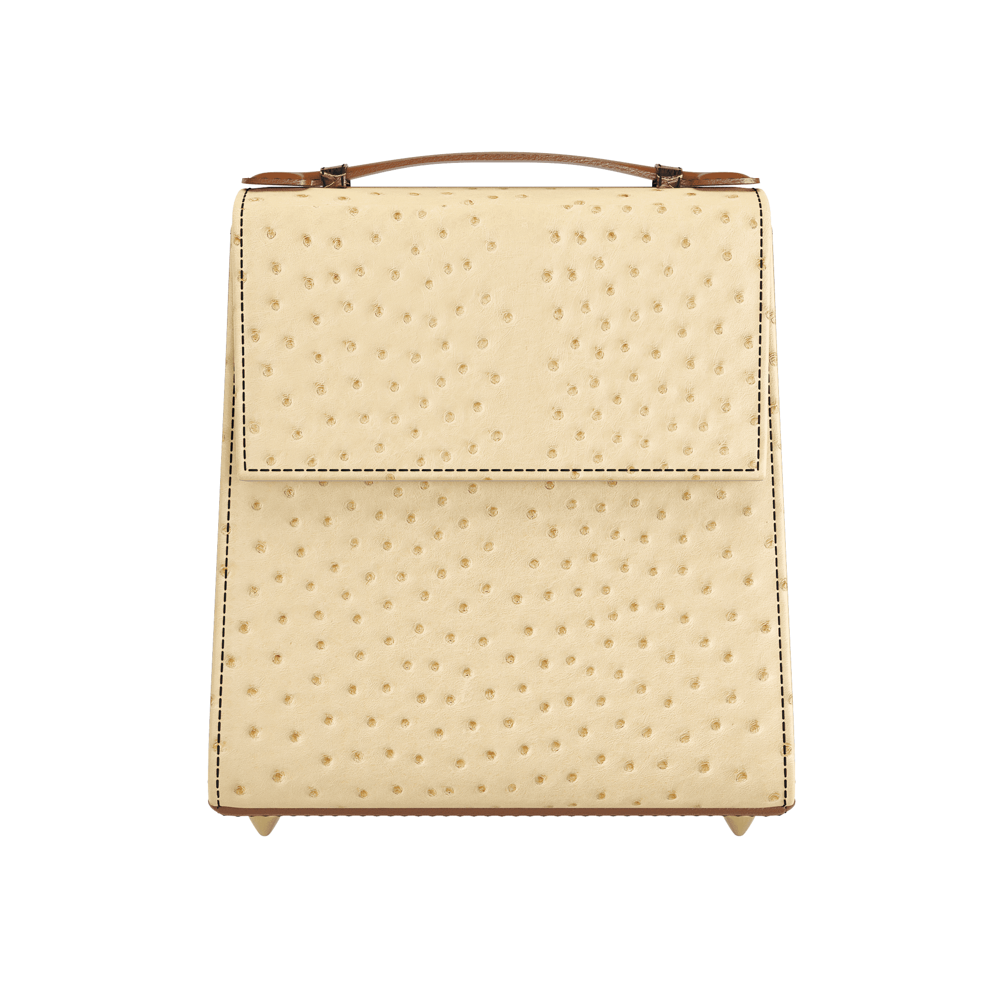 Light Wheat Ostrich Box Bag - Zelli Handbags