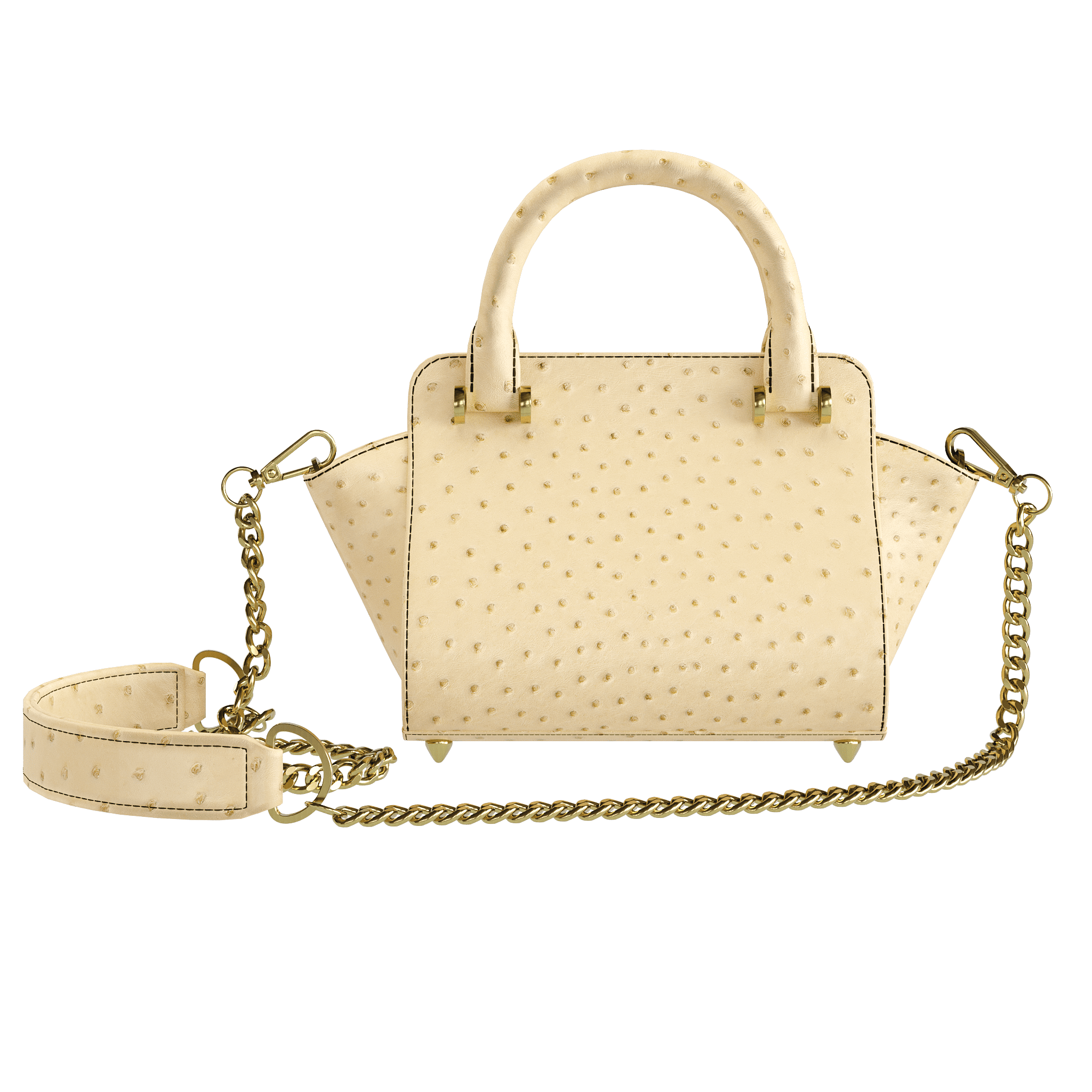 Luxury Wheat Ostrich Handbag - Zelli Handbags