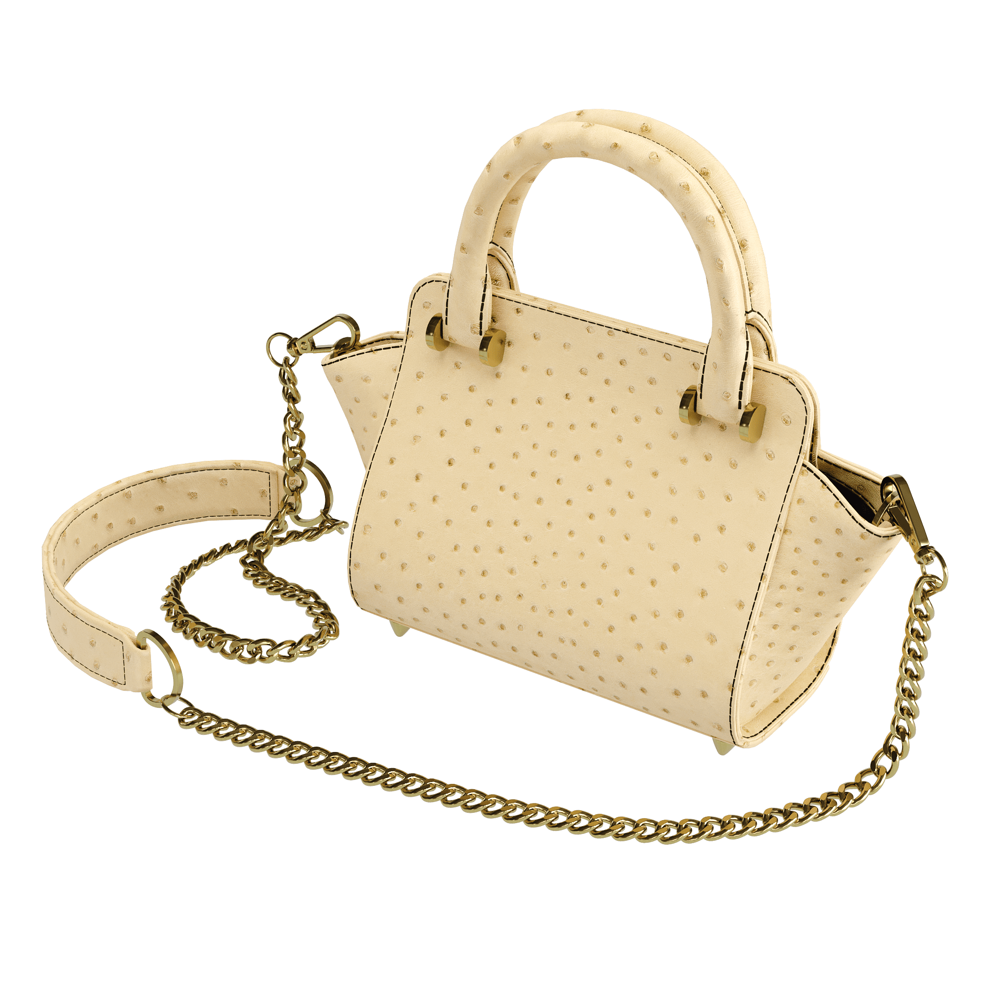 Luxury Wheat Ostrich Handbag - Zelli Handbags