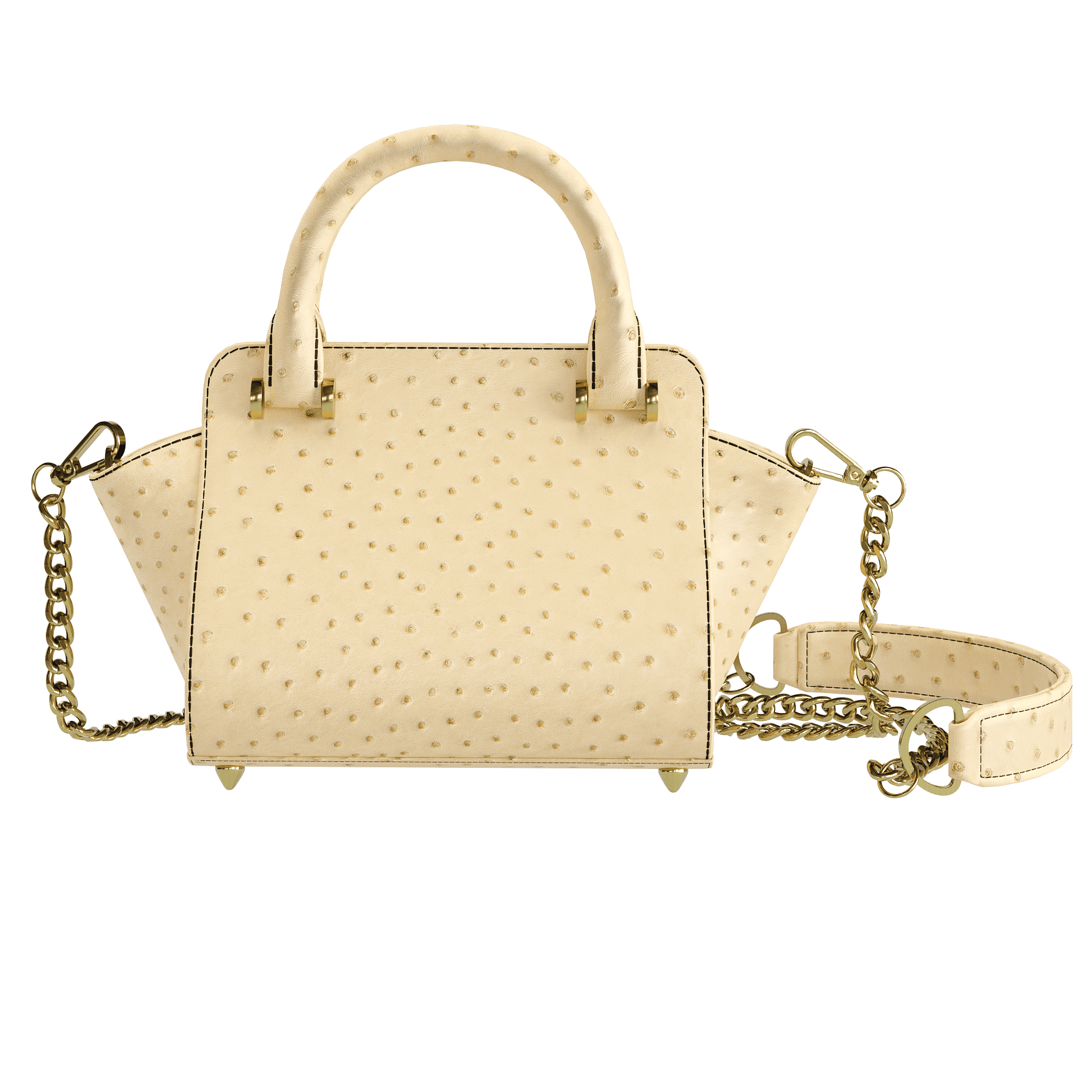 Luxury Wheat Ostrich Handbag - Zelli Handbags