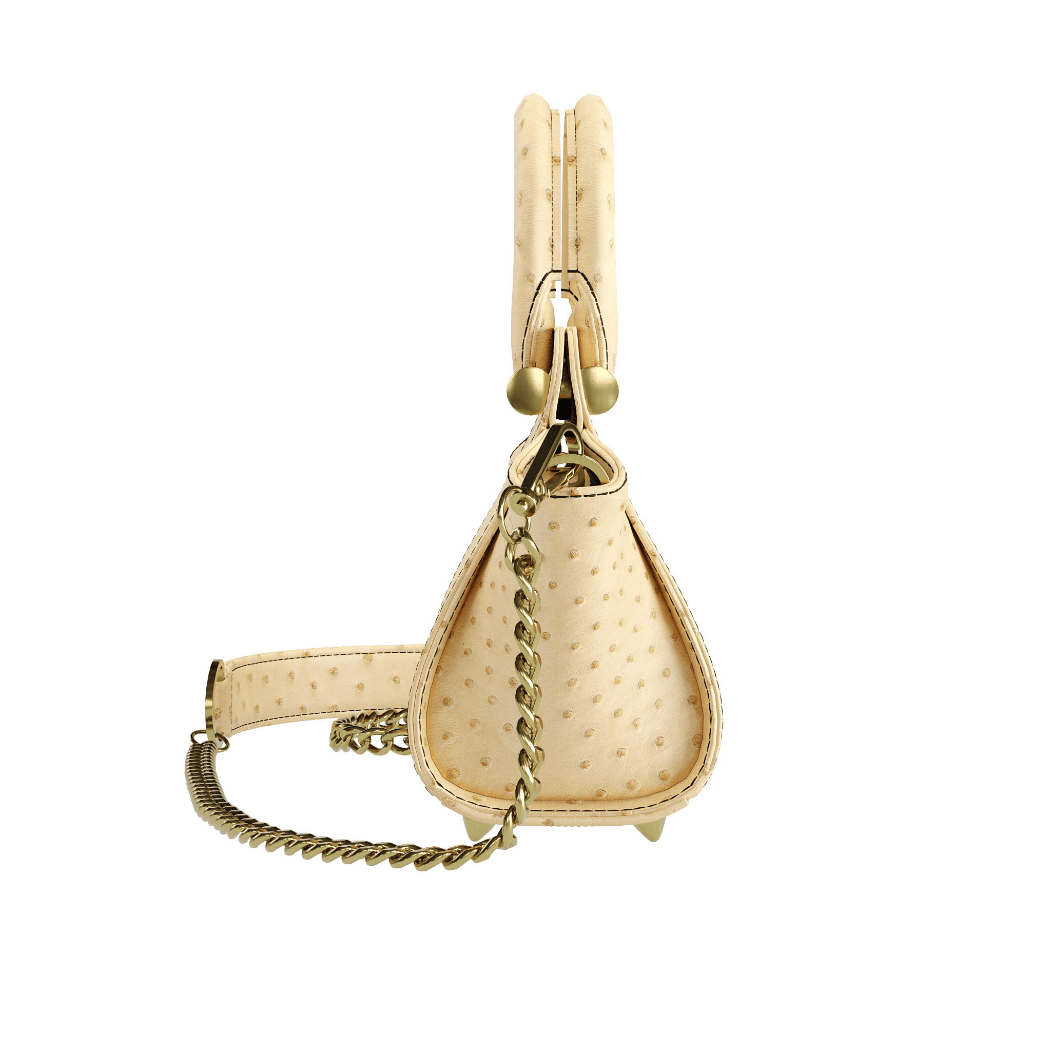 Luxury Wheat Ostrich Handbag - Zelli Handbags