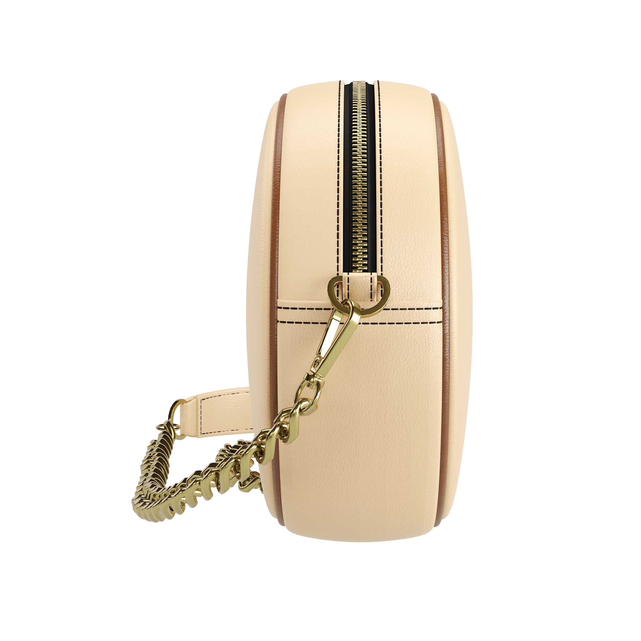 Natural Vachetta Canteen Bag With Havana Piping - Zelli Handbags