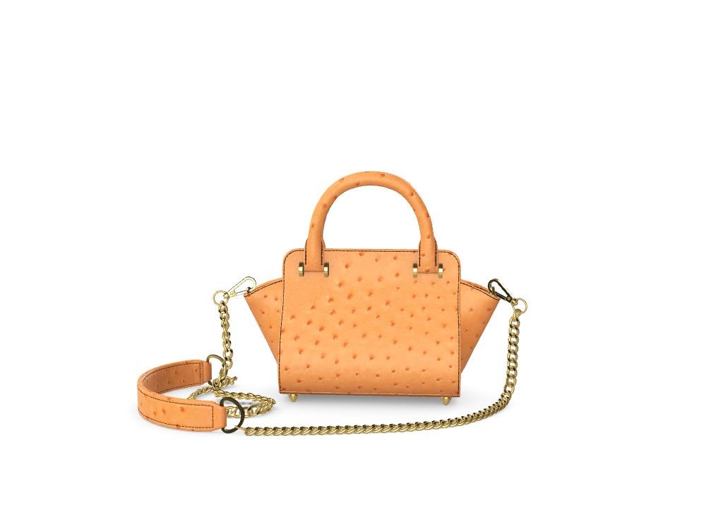 Patte Orange Luxury Ostrich Handbag - Zelli Handbags