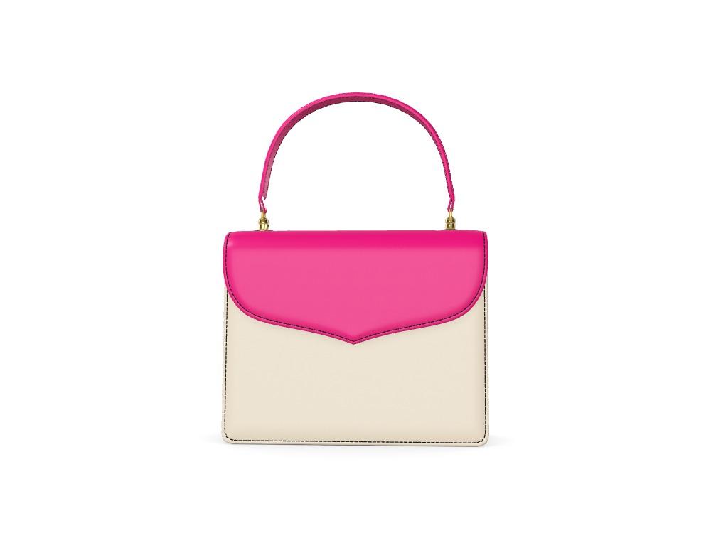 Playful Pink Purse With Vegetable Tanned Cream Body - Zelli Handbags