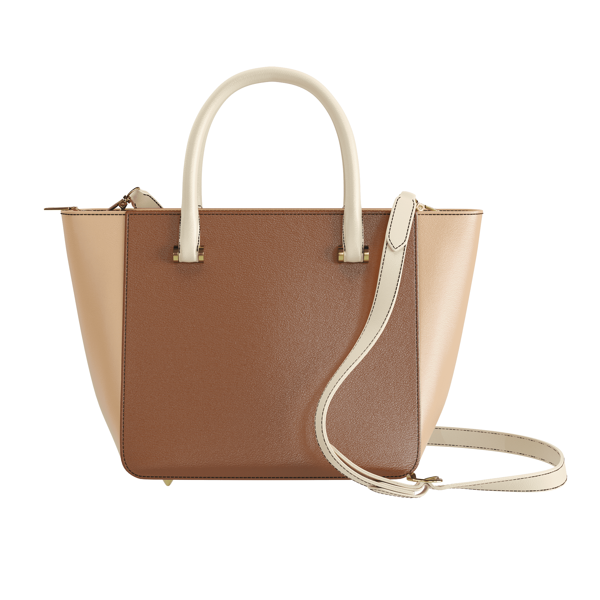 Three Tone Vegetable Tanned Tote - Zelli Handbags