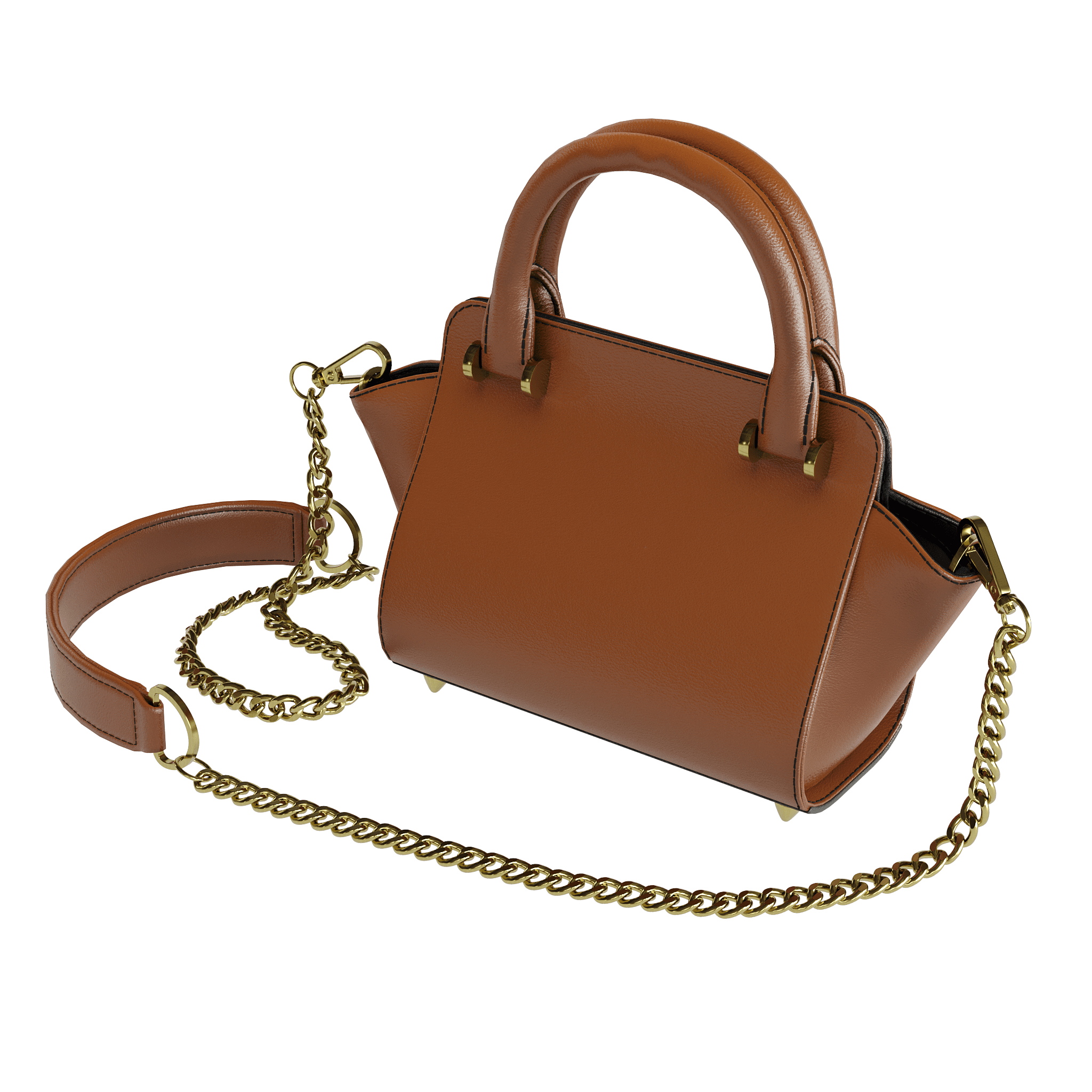 Tobacco Brown Purse With Flared Gussets - Zelli Handbags