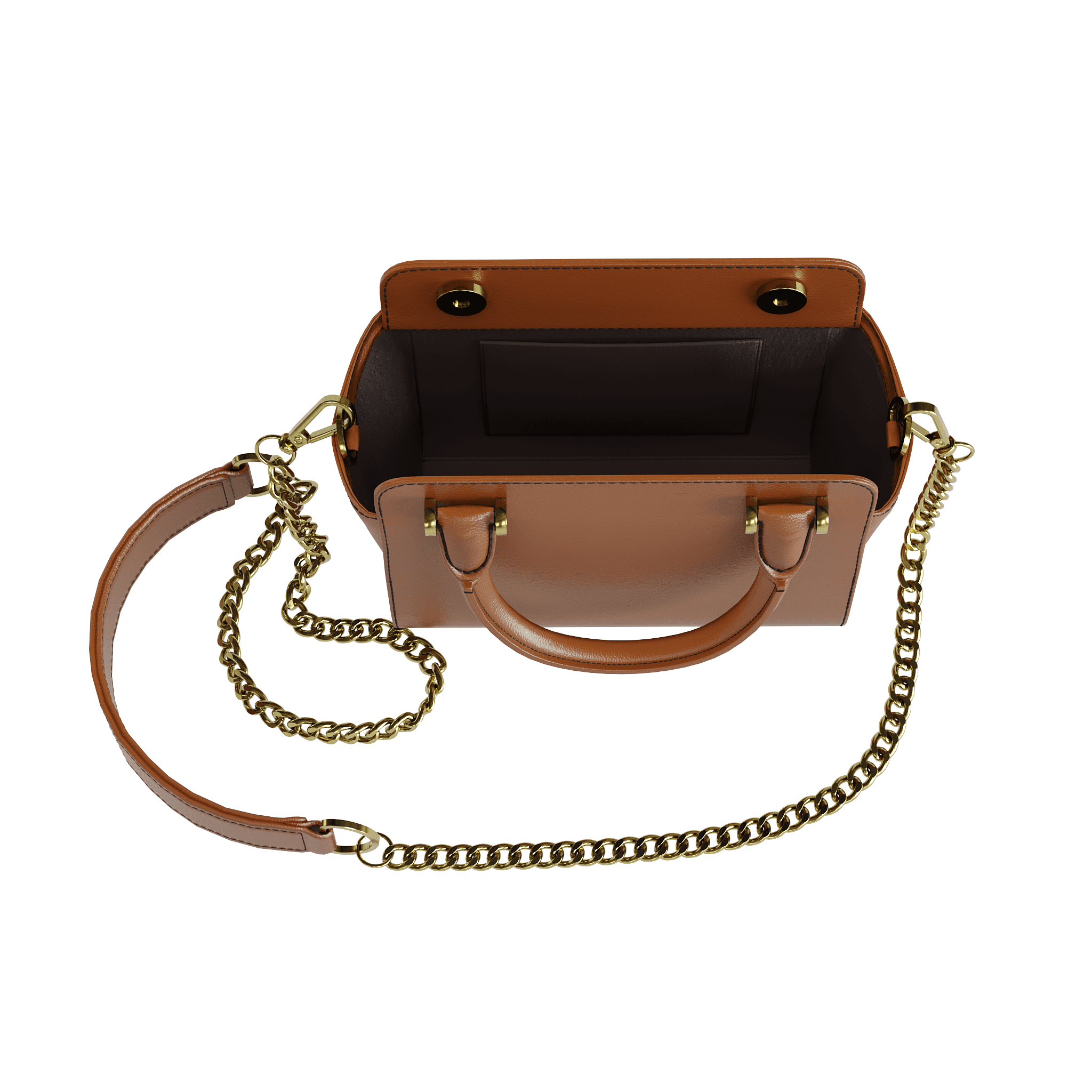 Tobacco Brown Purse With Flared Gussets - Zelli Handbags