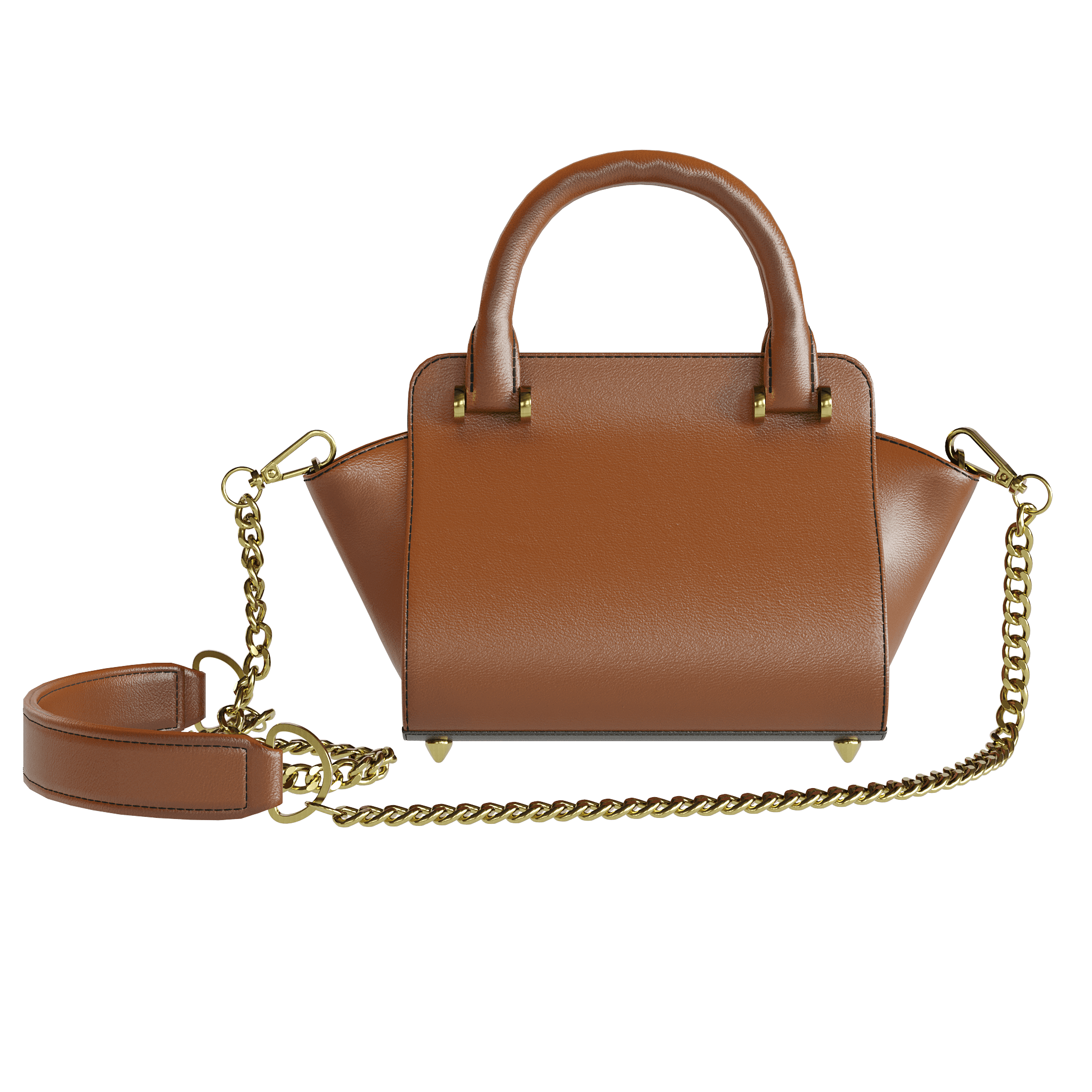 Tobacco Brown Purse With Flared Gussets - Zelli Handbags