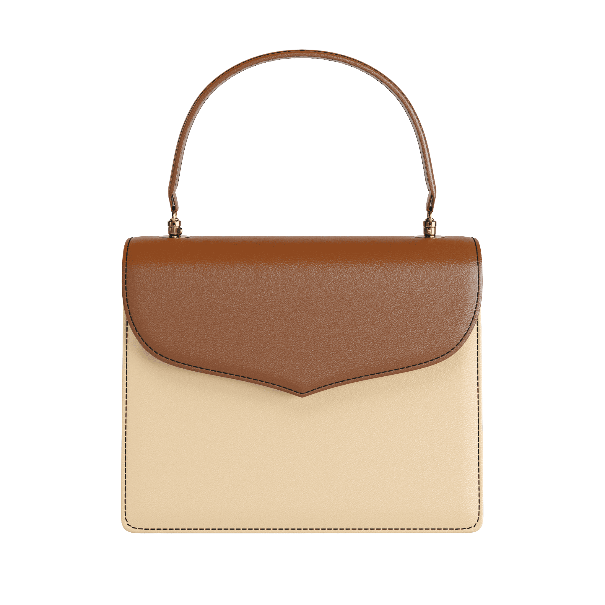 Two Tone Brown Handbag In Vegetable Tanned Leather - Zelli Handbags