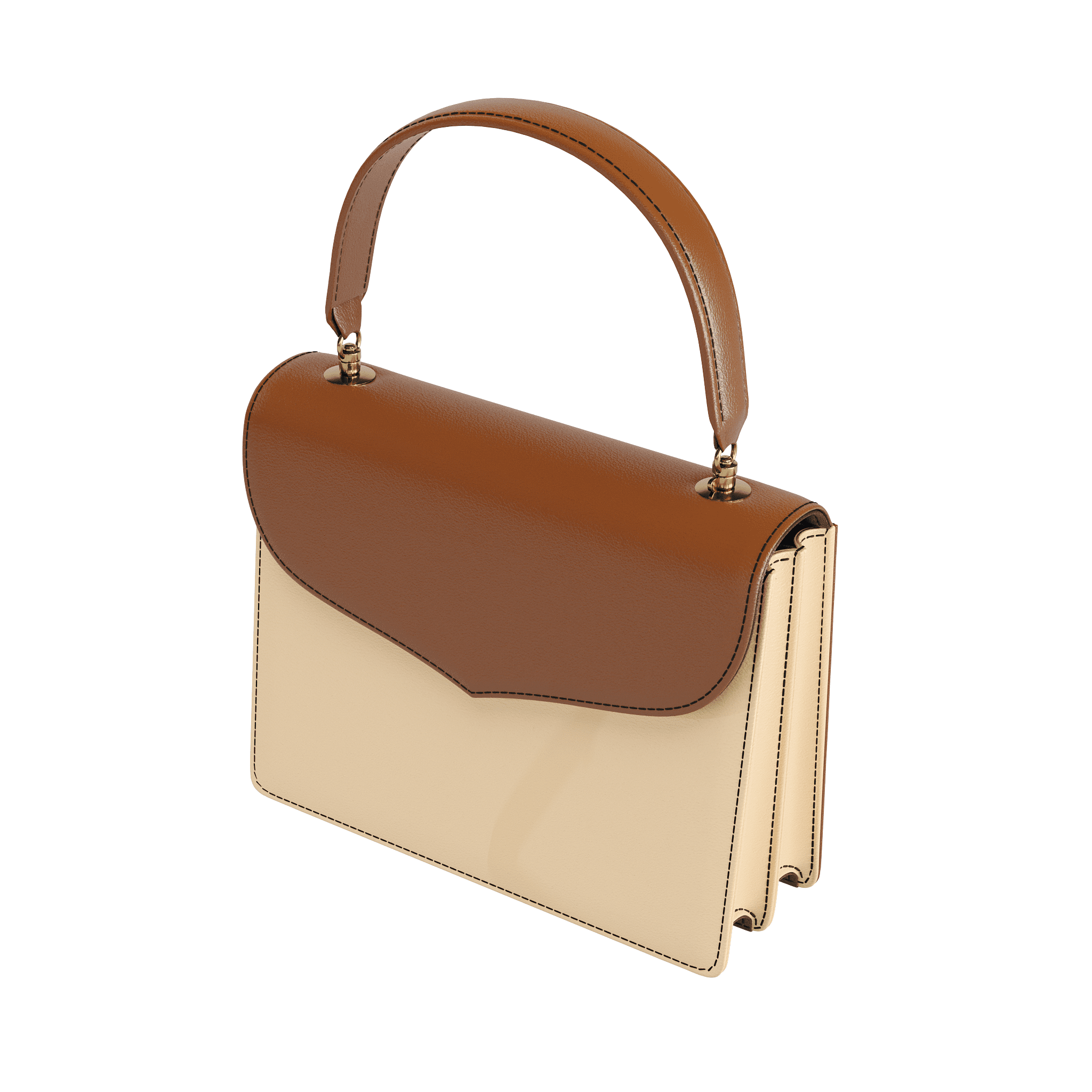 Two Tone Brown Handbag In Vegetable Tanned Leather - Zelli Handbags