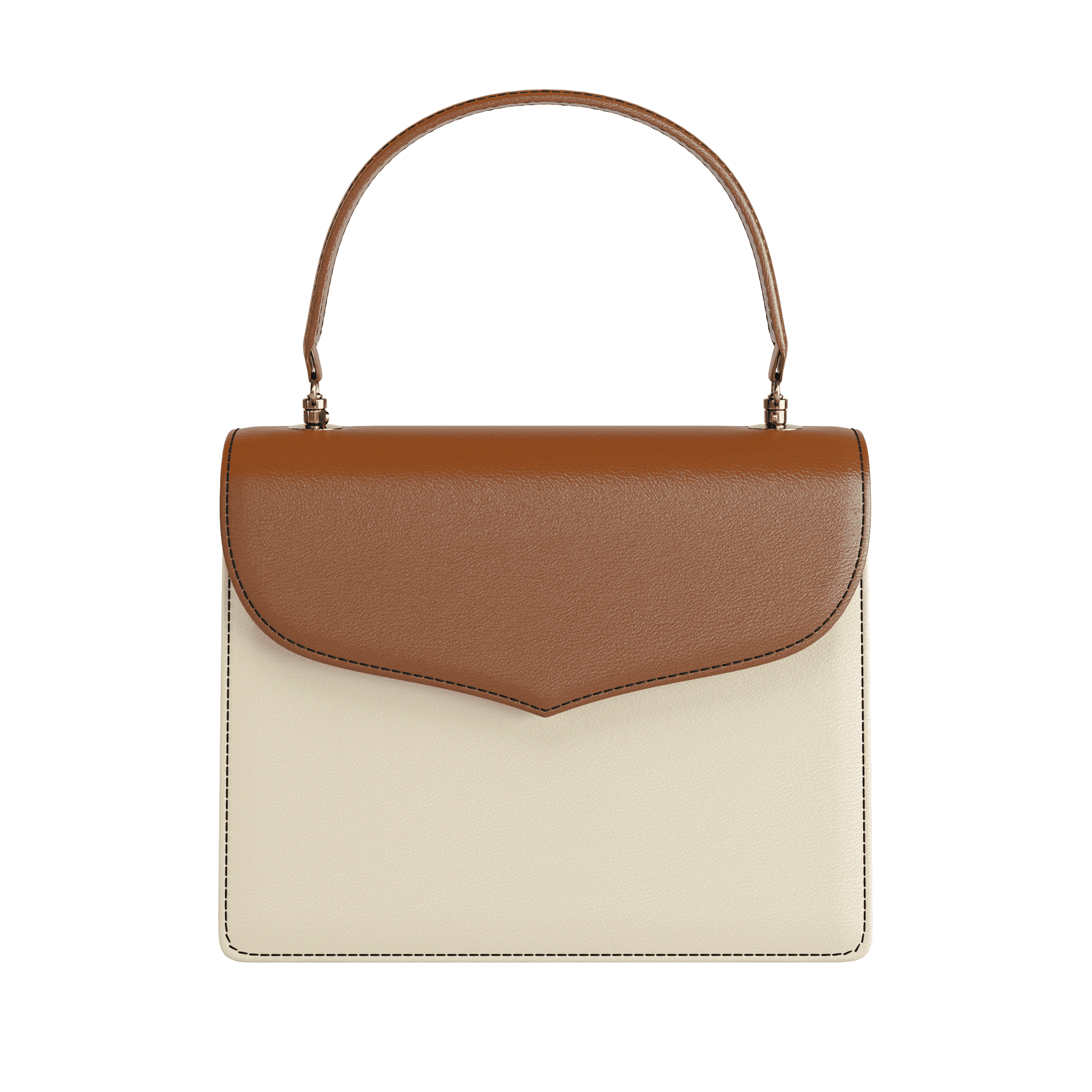 Two Tone Cream & Dark Brown Handbag - Zelli Handbags