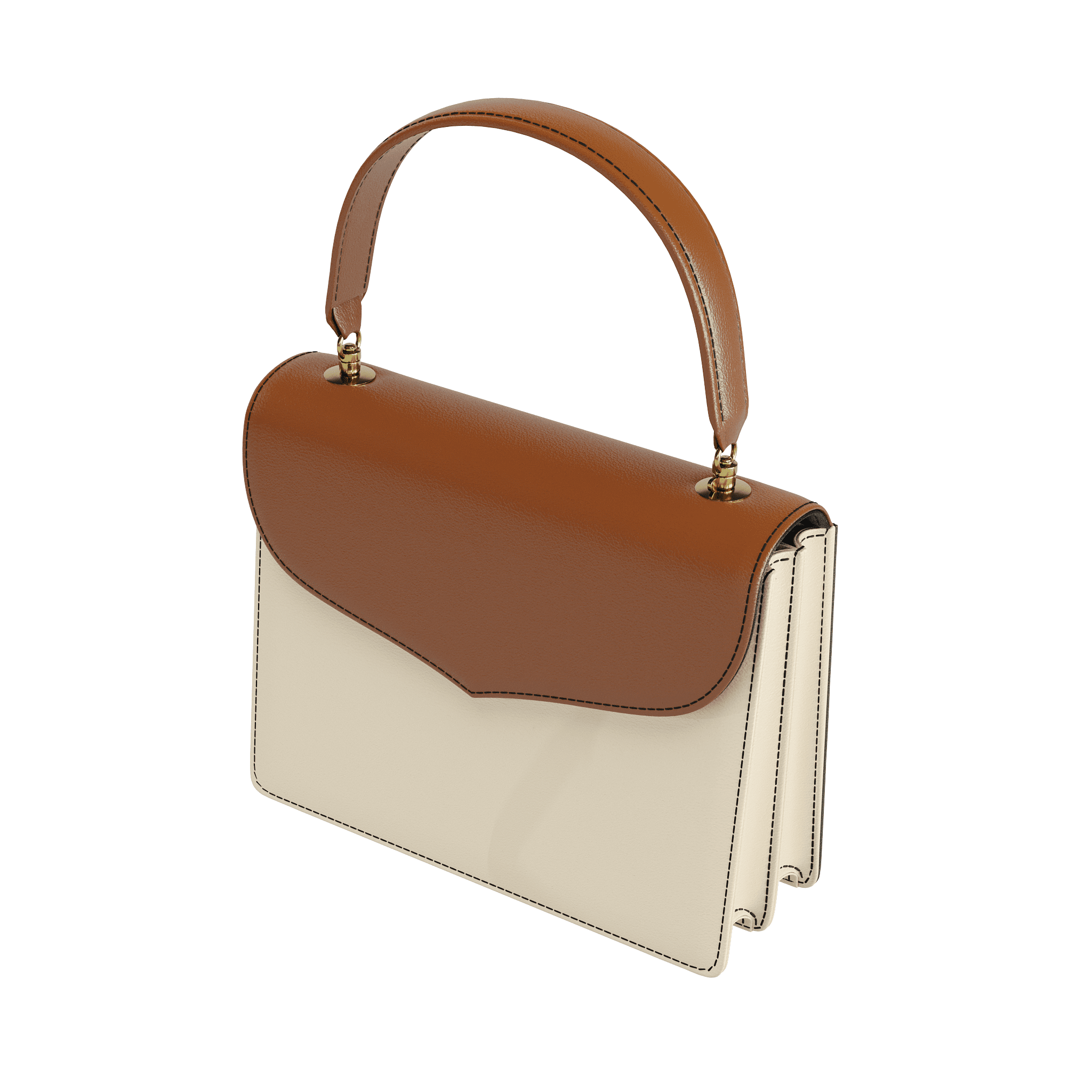 Two Tone Cream & Dark Brown Handbag - Zelli Handbags